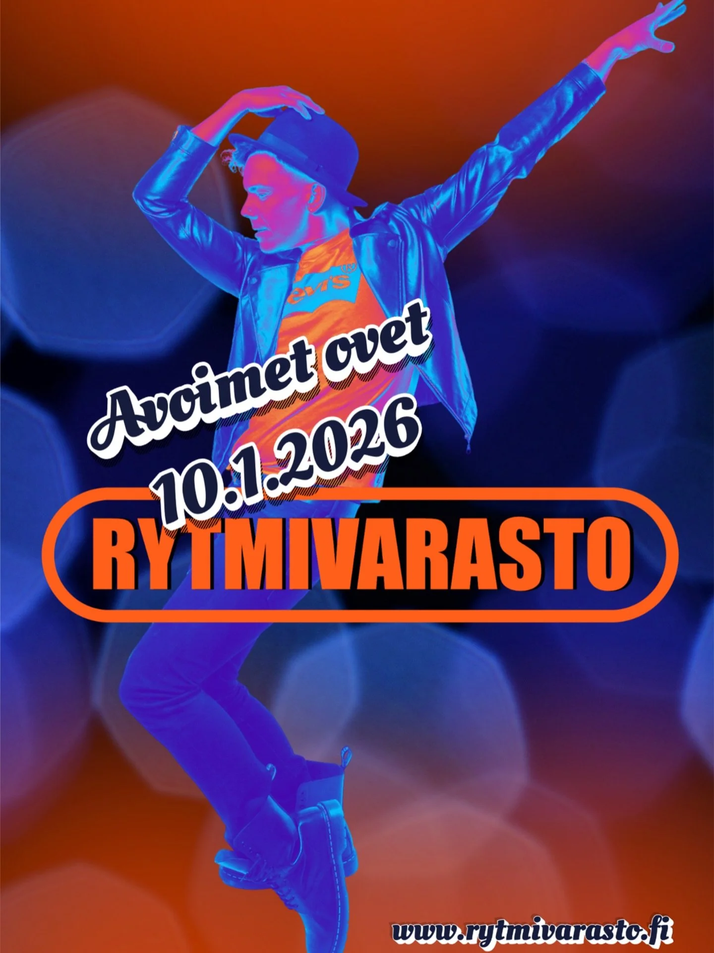 Voisiko vuosi 2026 olla t&auml;ydellinen aika uuden tanssiharrastuksen aloittamiselle? Avoimet ovet Rytmivarastolla la 10.1.2026 klo 11:00-17:00. Ota kaverisi mukaan ja tule tutustumaan Rytmivaraston tunnelmaan ja tunteihin maksutta. Alla p&auml;iv&a