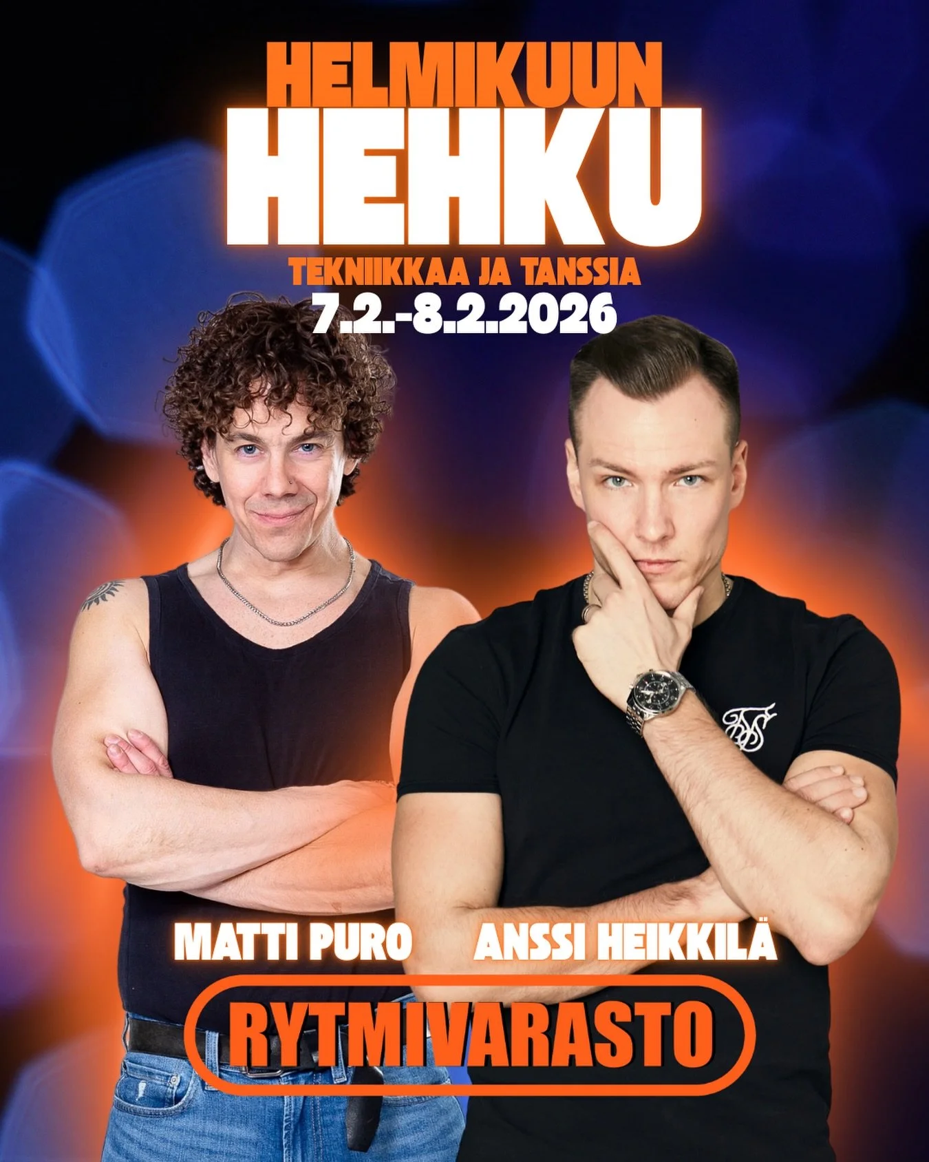 Tervetuloa Lattareiden helmikuun hehkuun

Kaksi p&auml;iv&auml;&auml; t&auml;ynn&auml; tanssia Matin ja Anssin kanssa! 

Lauantain tekniikka 7.2. klo 12-15 
P&auml;&auml;set hiomaan lattaritekniikkaasi Matin opetuksessa. P&auml;iv&auml;n aikana paneu