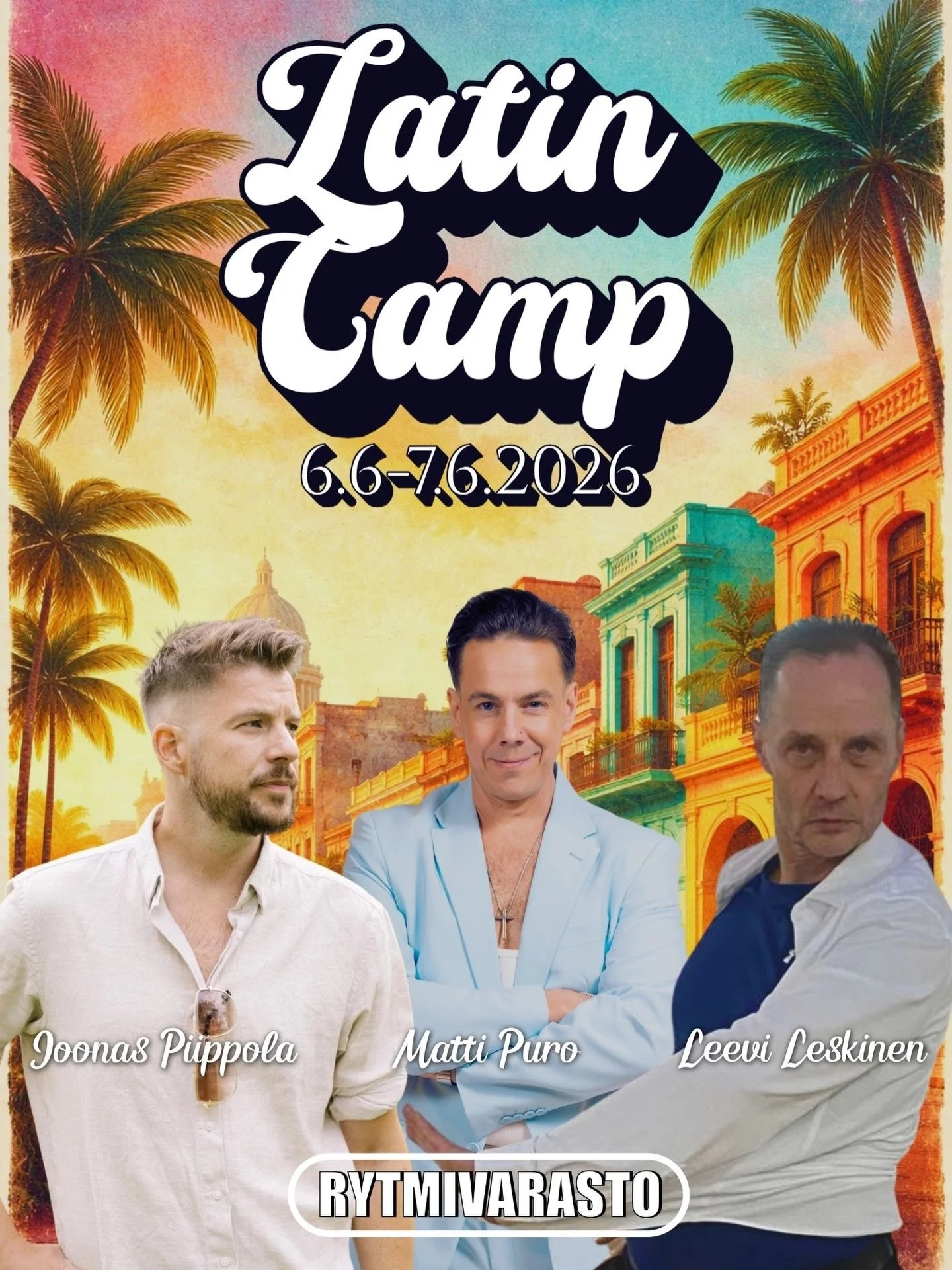 Rytmivaraston historian ensimm&auml;inen Latin Camp starttaa kes&auml;n 2026 tanssikauden rytmikk&auml;&auml;sti Tampereella!

Latin Camp on intensiivinen viikonloppu lattaritekniikkaan, rytmiikkaan ja tanssijuuteen. Leiri sopii harrastajille, kilpat