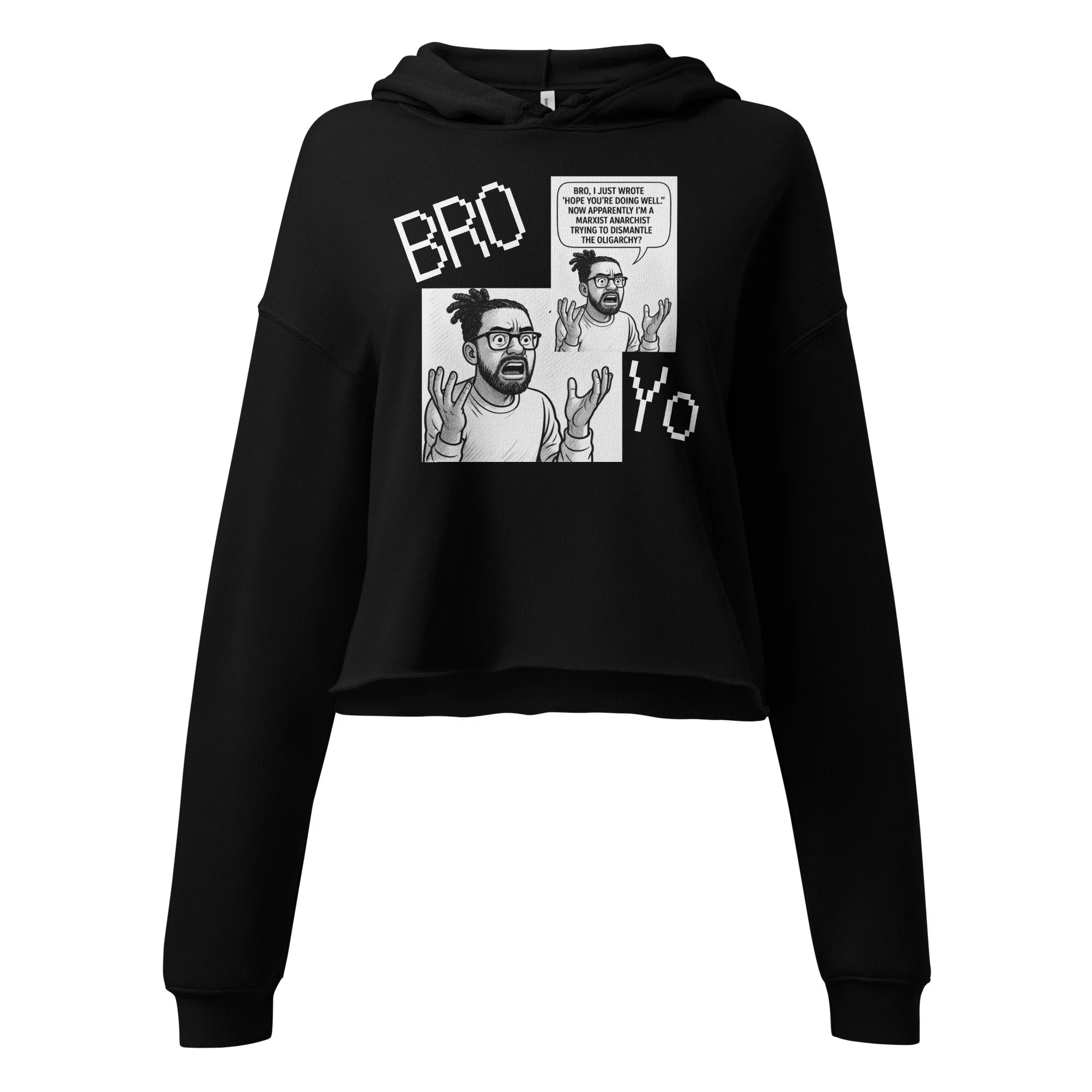 Deploy Underground — Women's Crop Hoodie (YO BRO Edition)