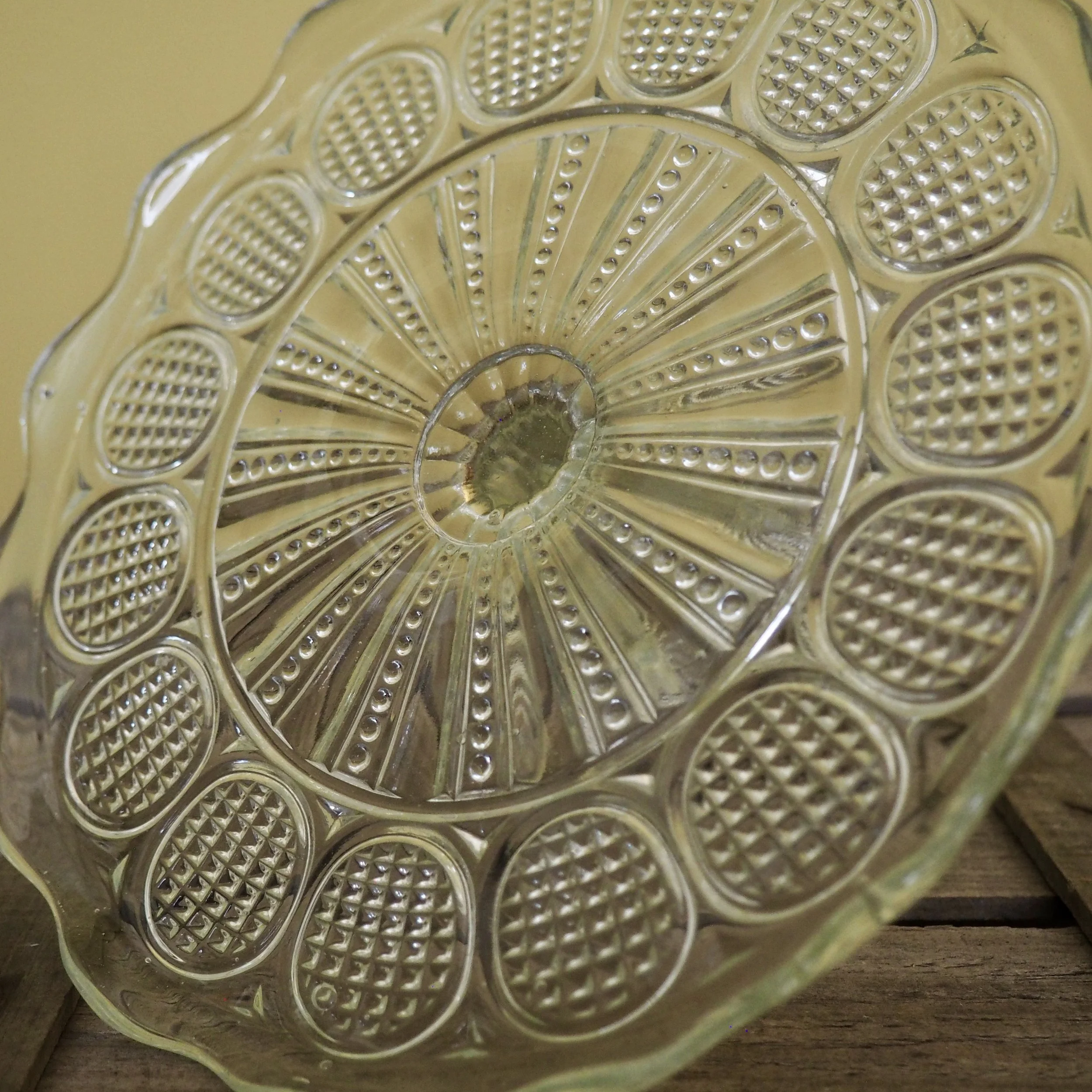 pressed glass cake stand
