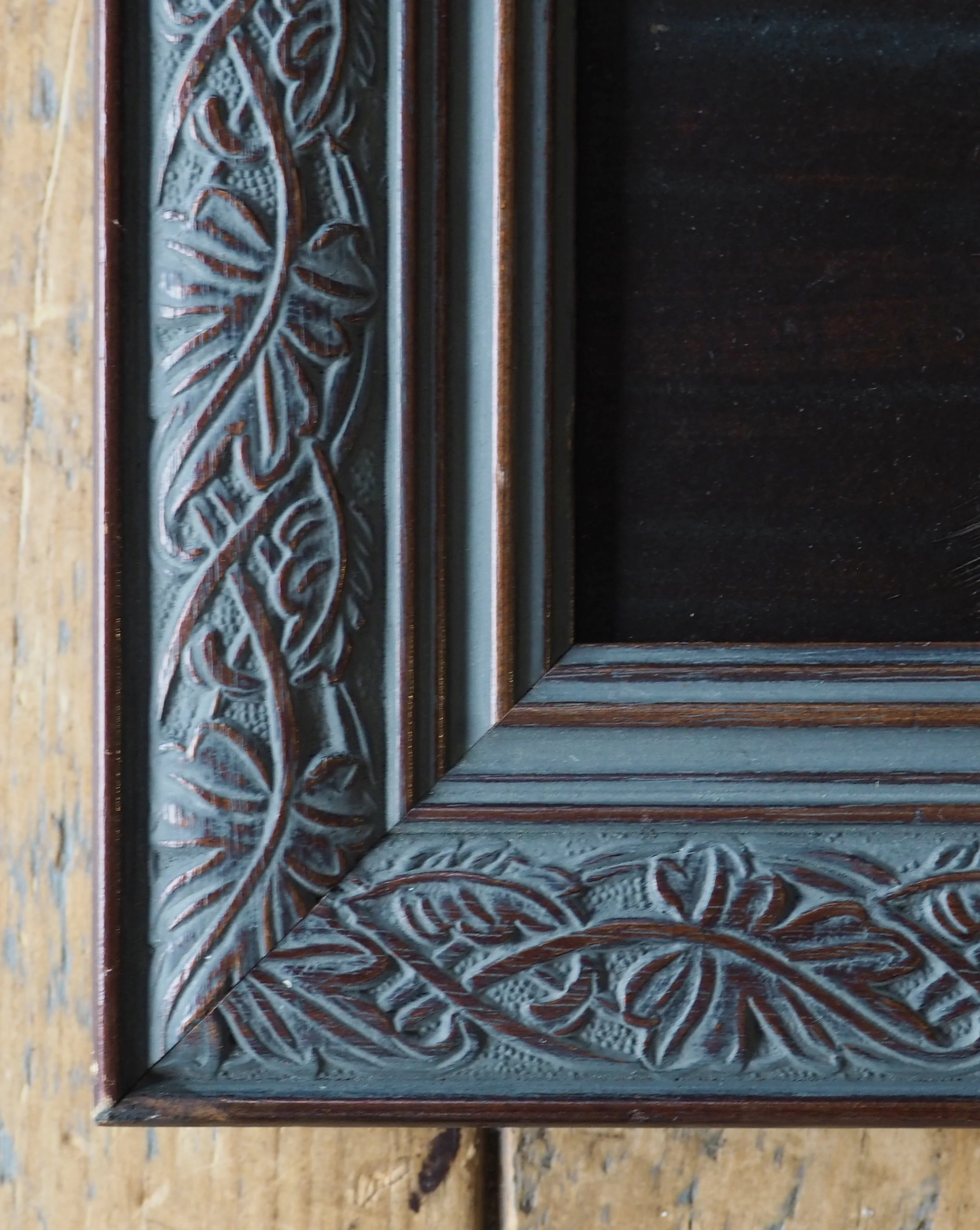 Corner of a wooden frame
