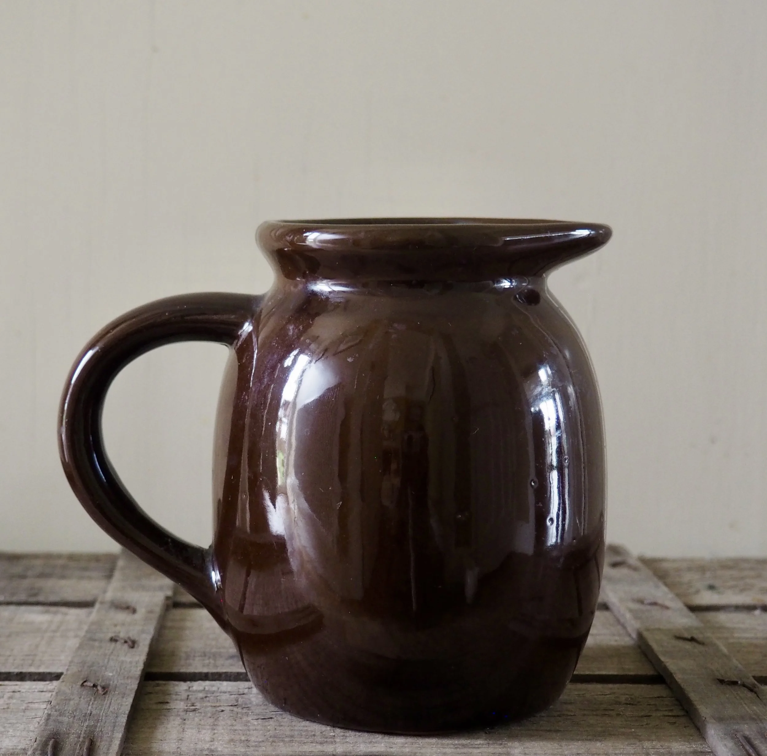 little brown vintage stoneware jug
