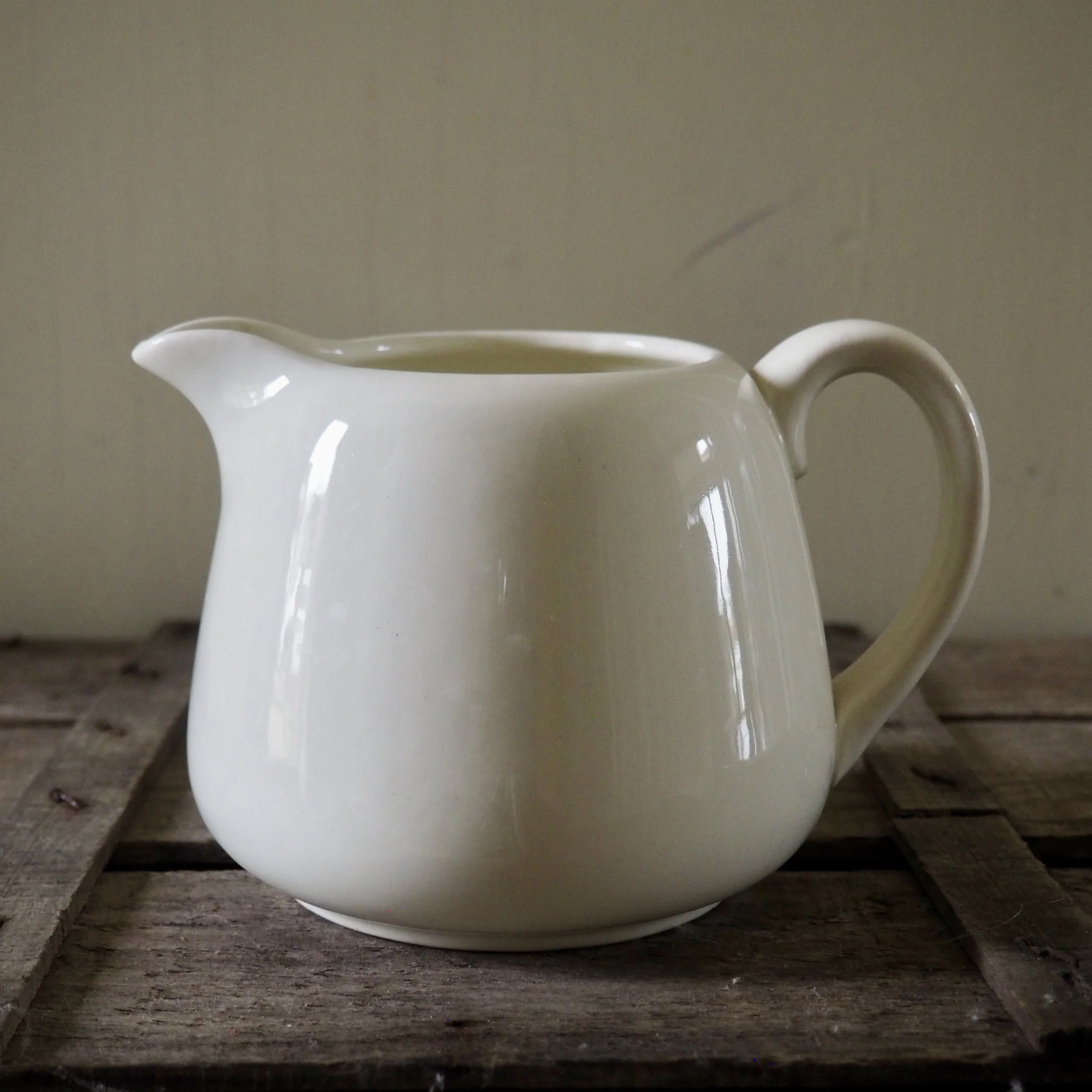 white vintage milk jug