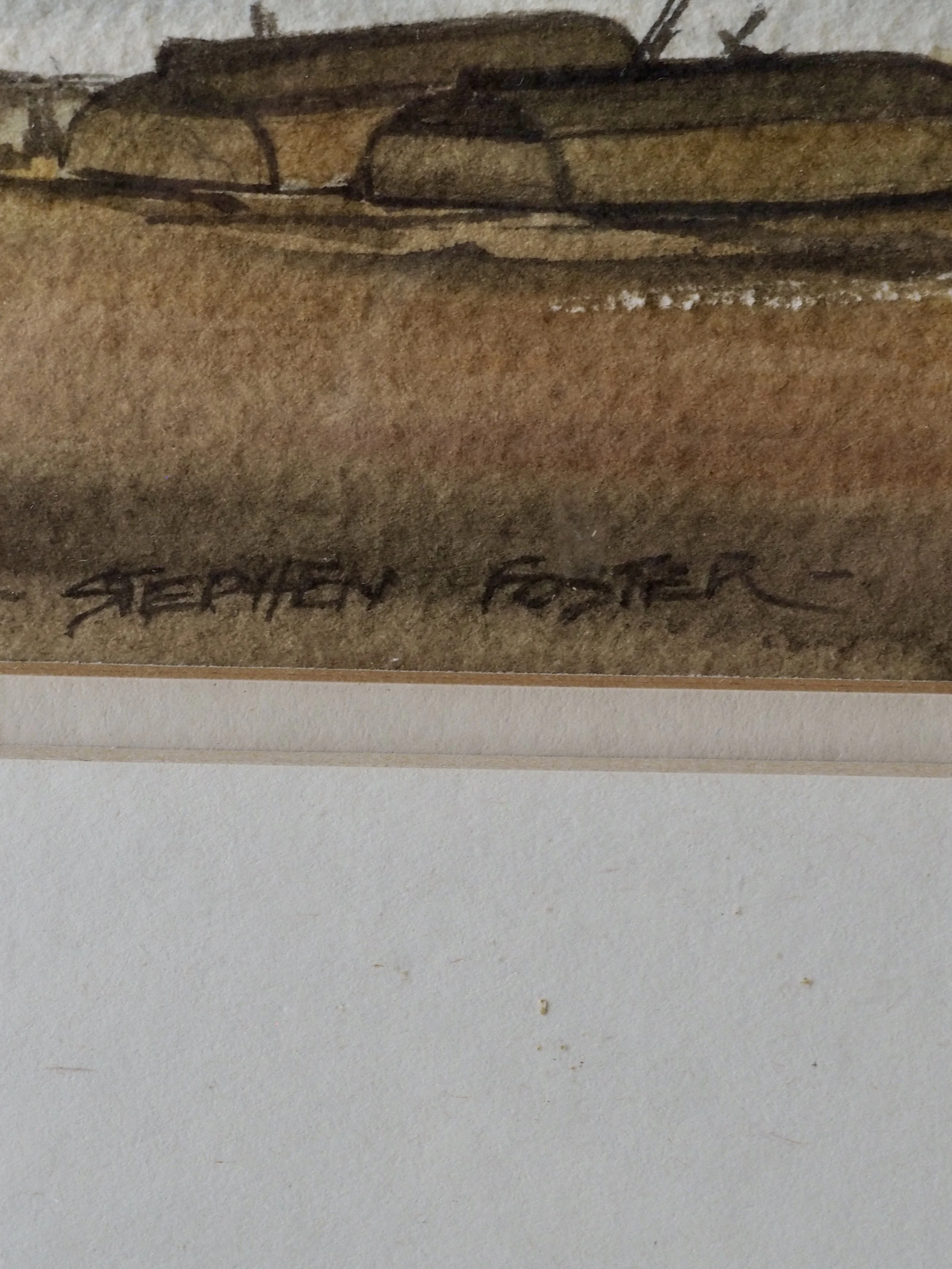 Signature on watercolour by Stephen Foster
