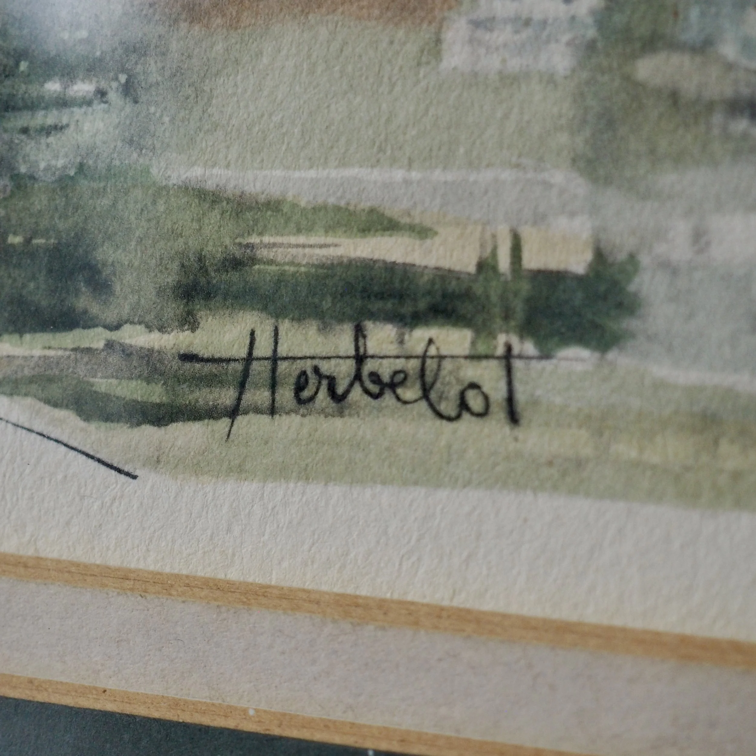 Franz Herbelot signiture on lithograph
