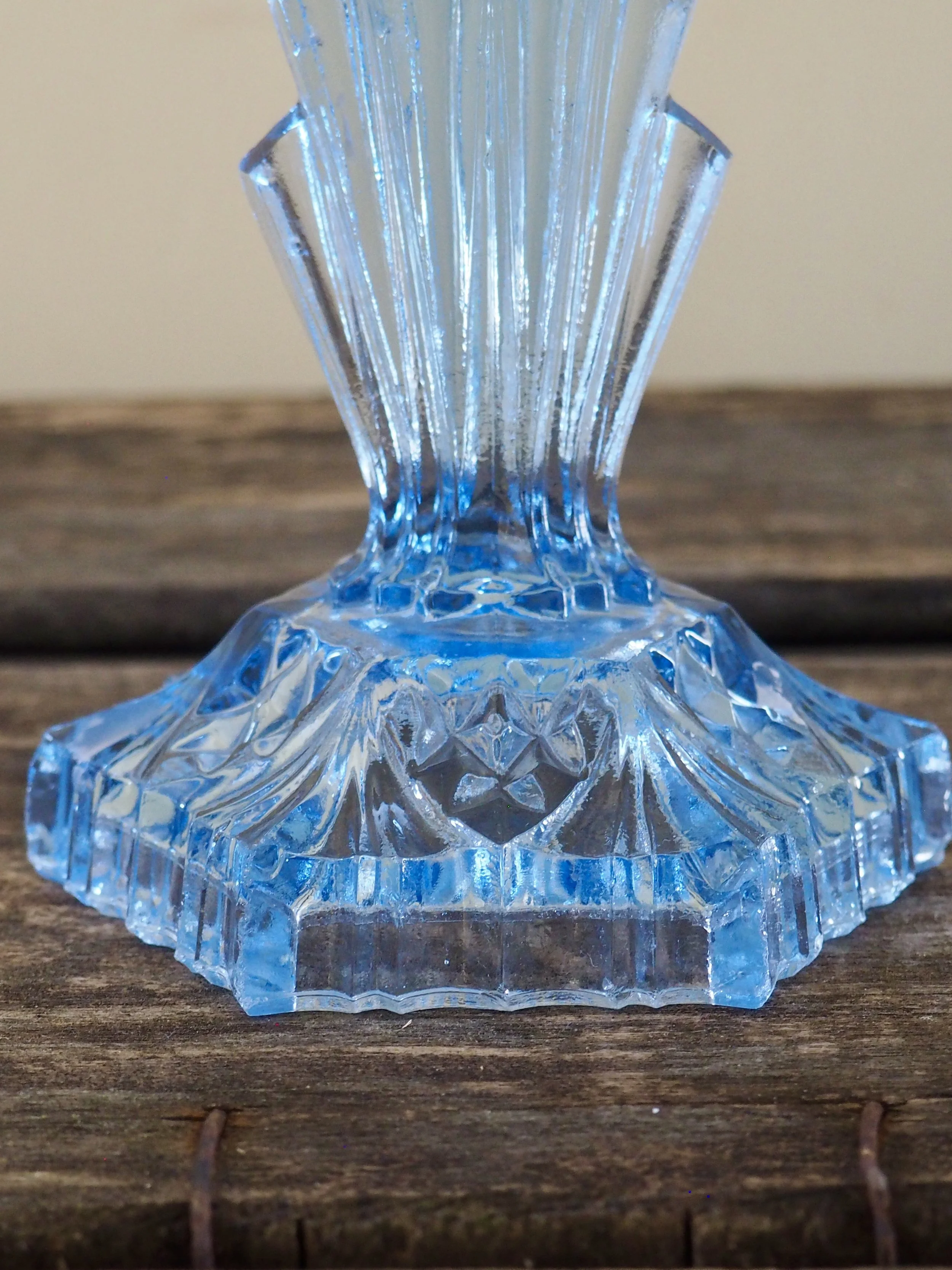 pressed glass candleholder