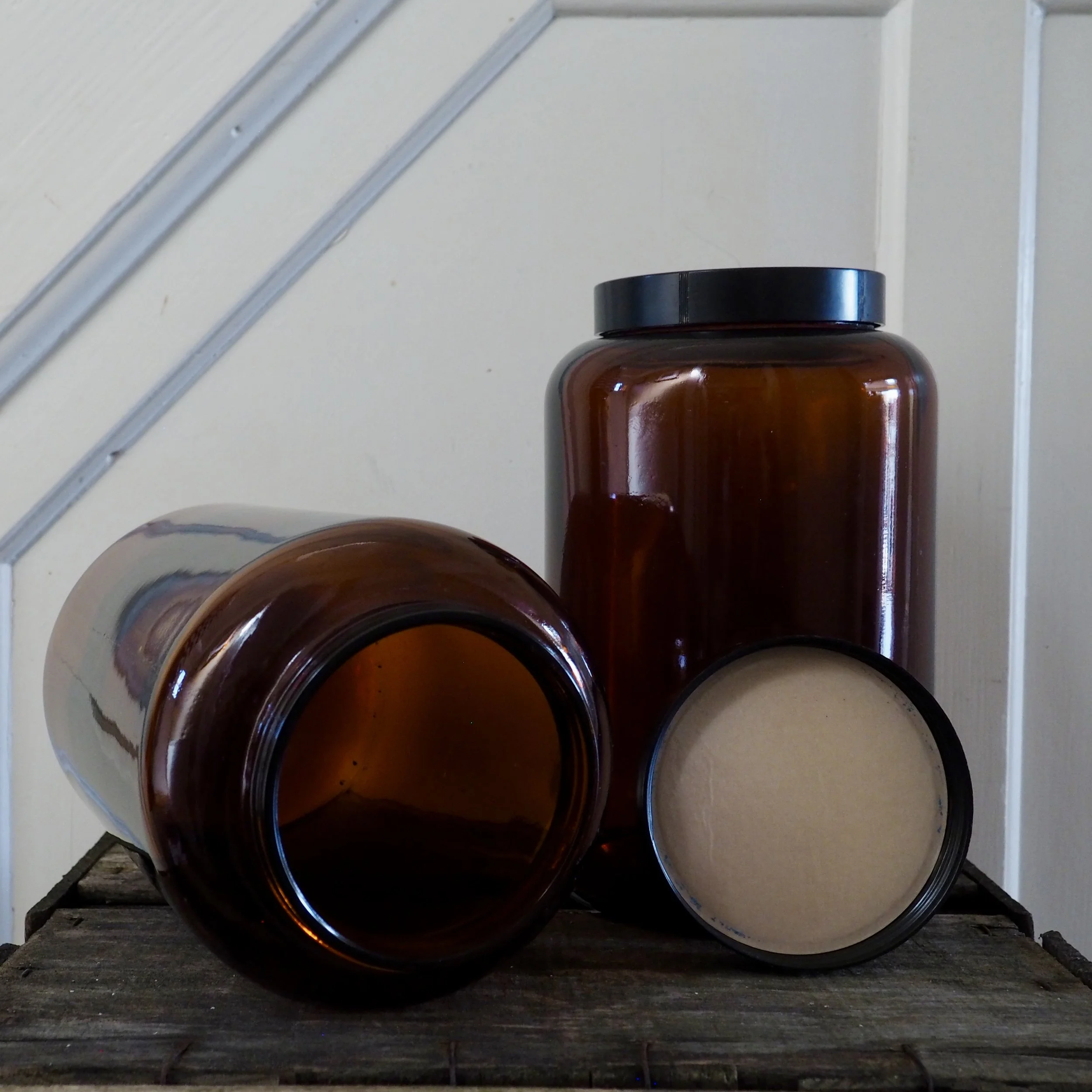 vintage storage jars with bakelite lids