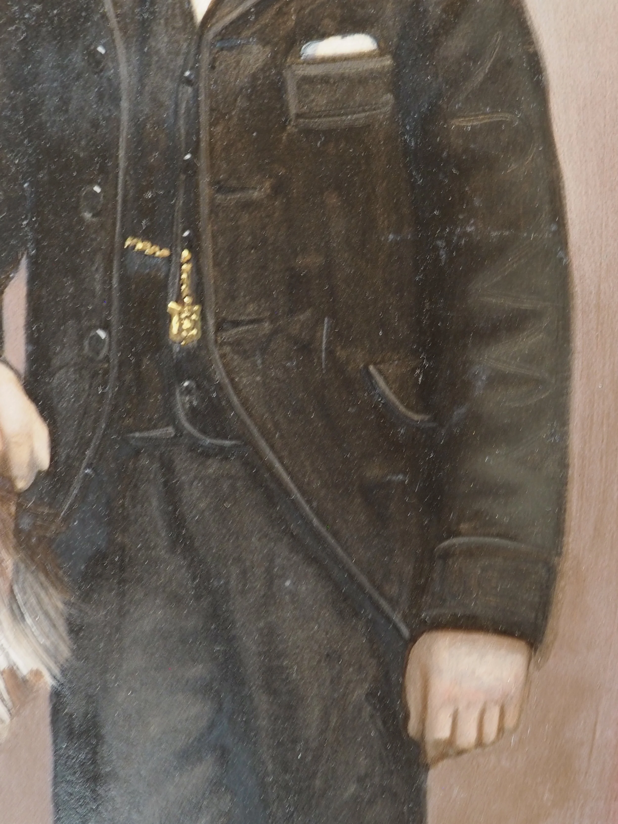 Oil on board portrait of a gentleman Early 20th Century Close up on body