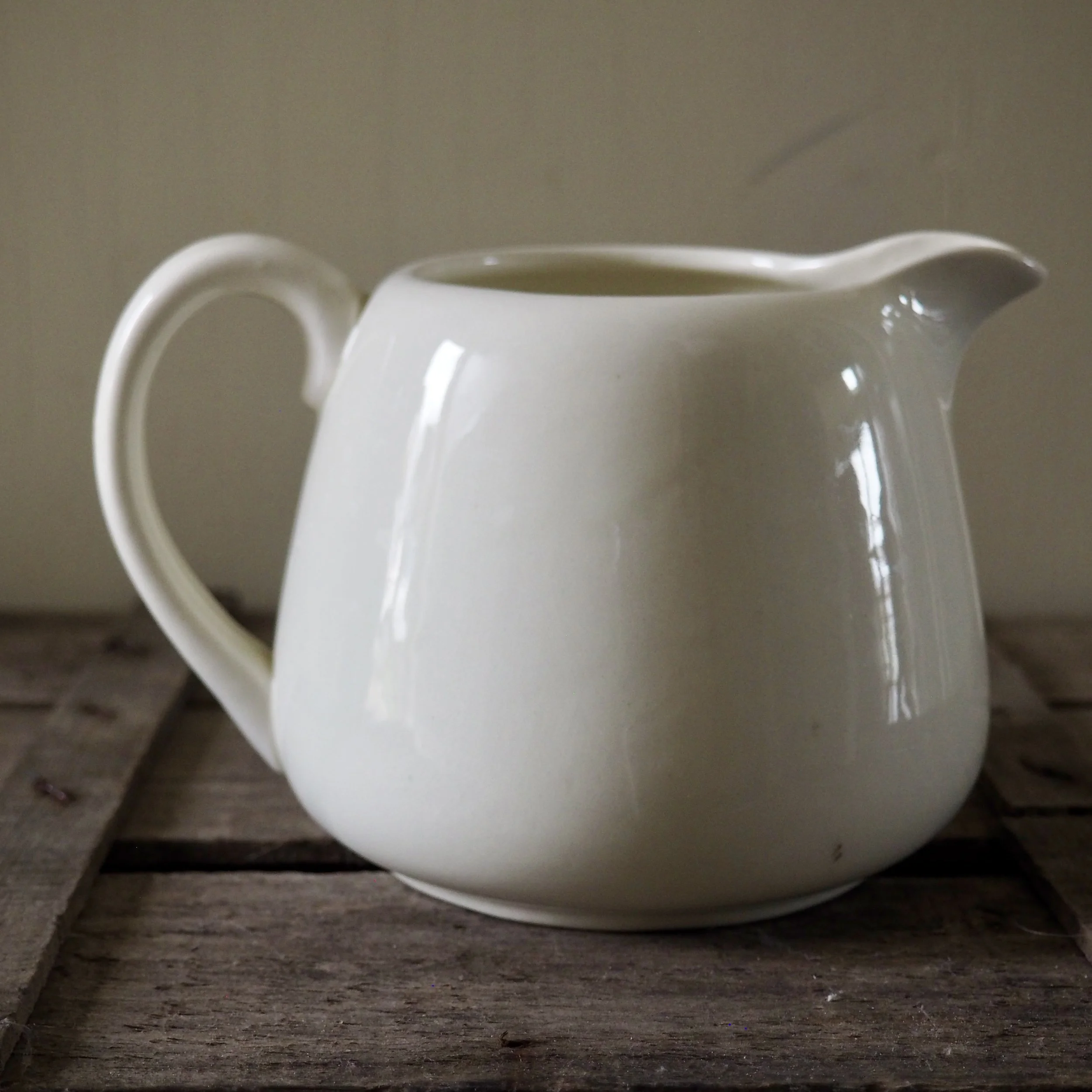 white vintage milk jug