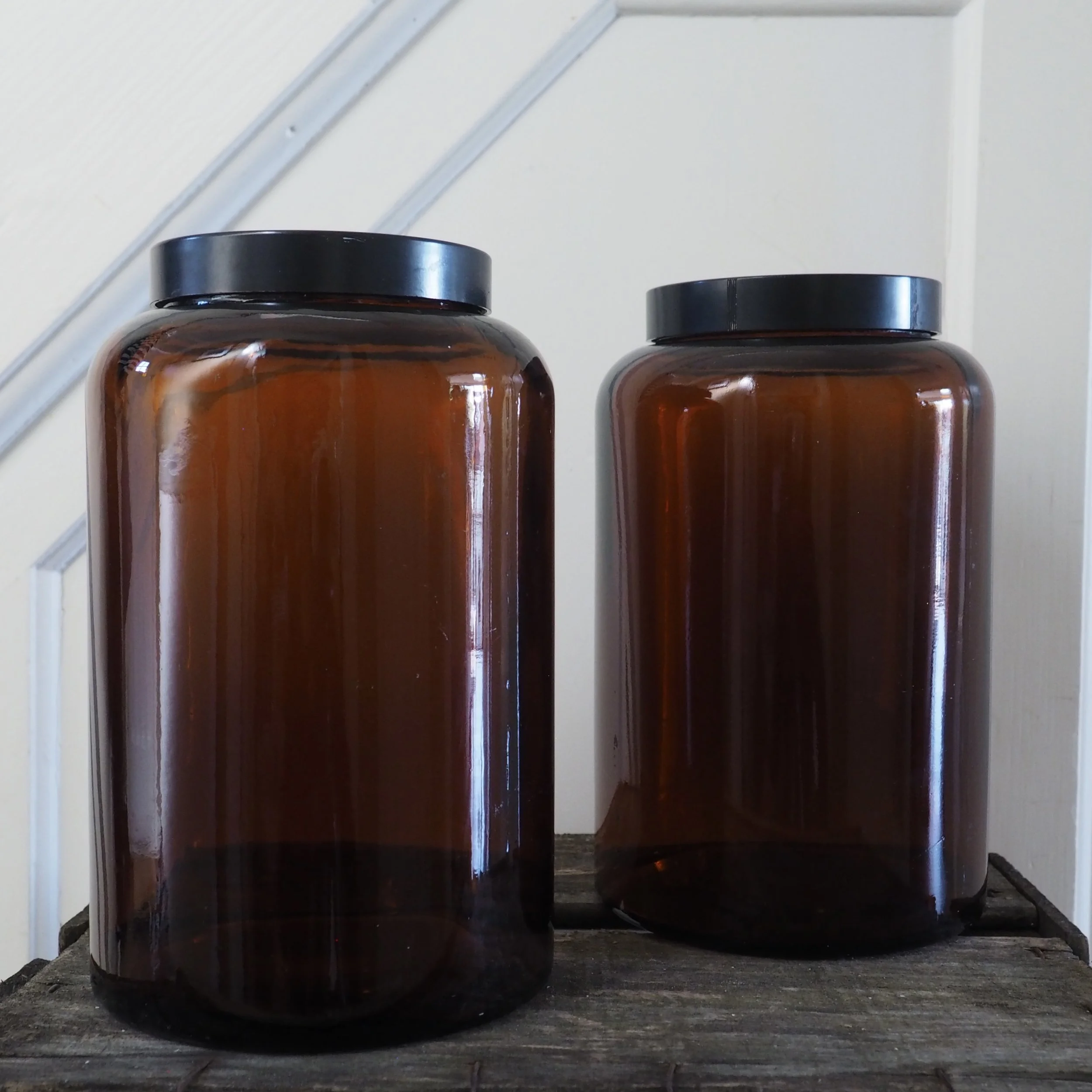 brown vintage storage jars