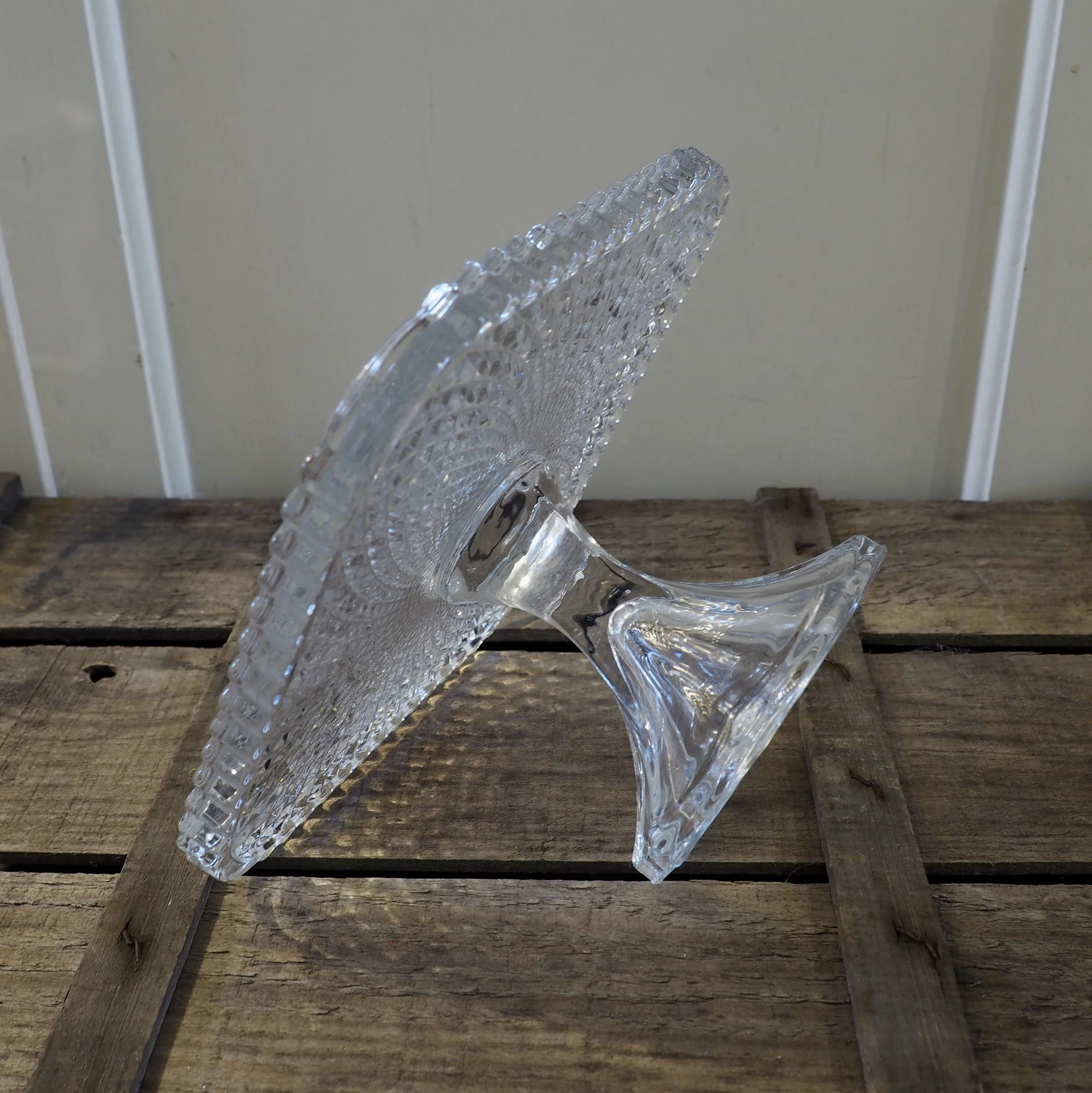 pressed glass cake stand
