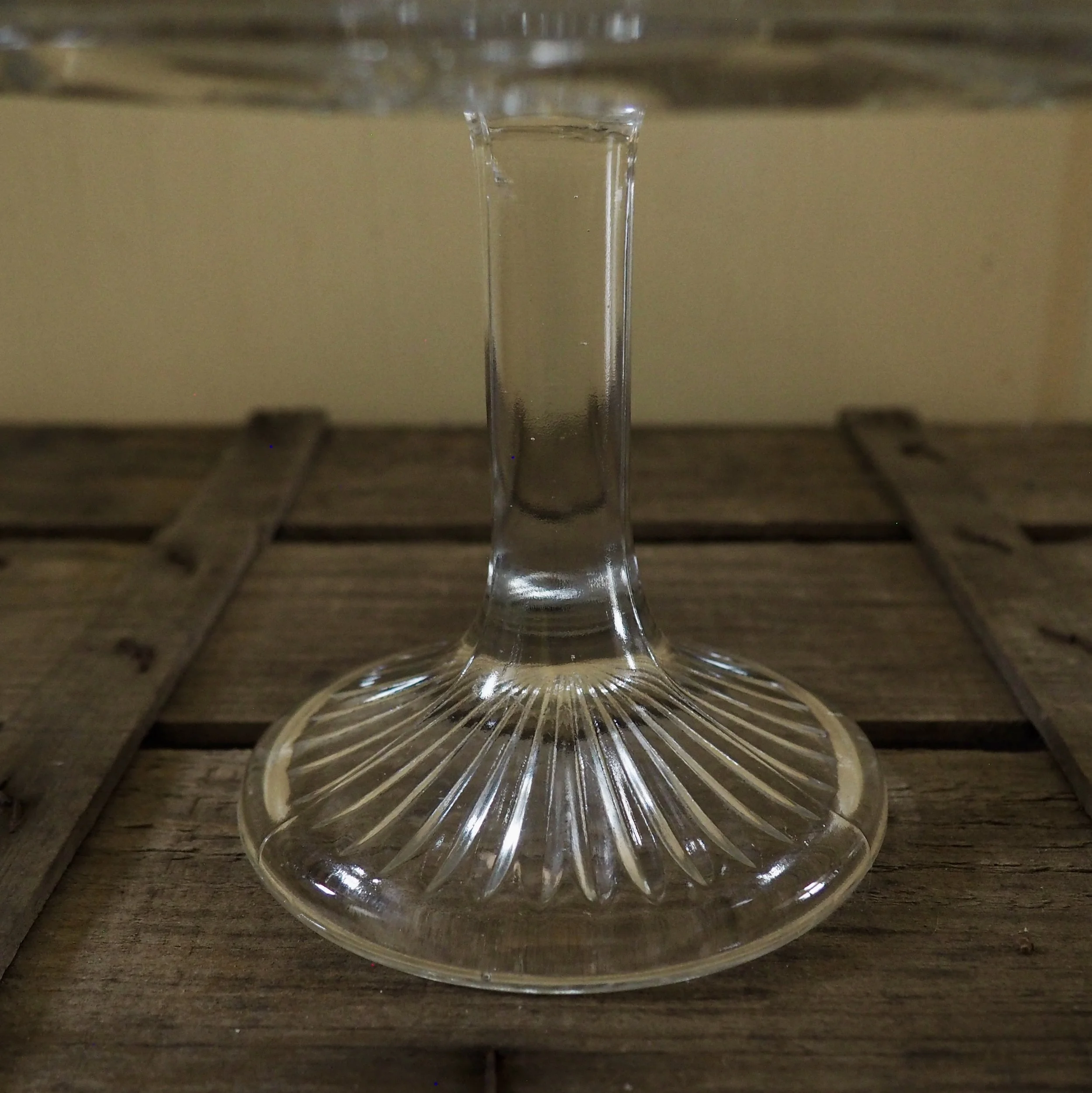 pressed glass cake stand foot