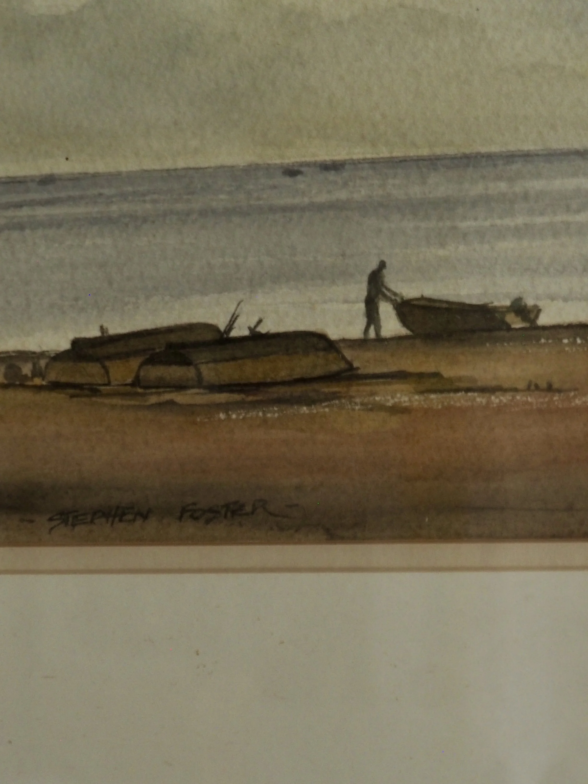 Framed watercolour in close up Stephen Foster BA