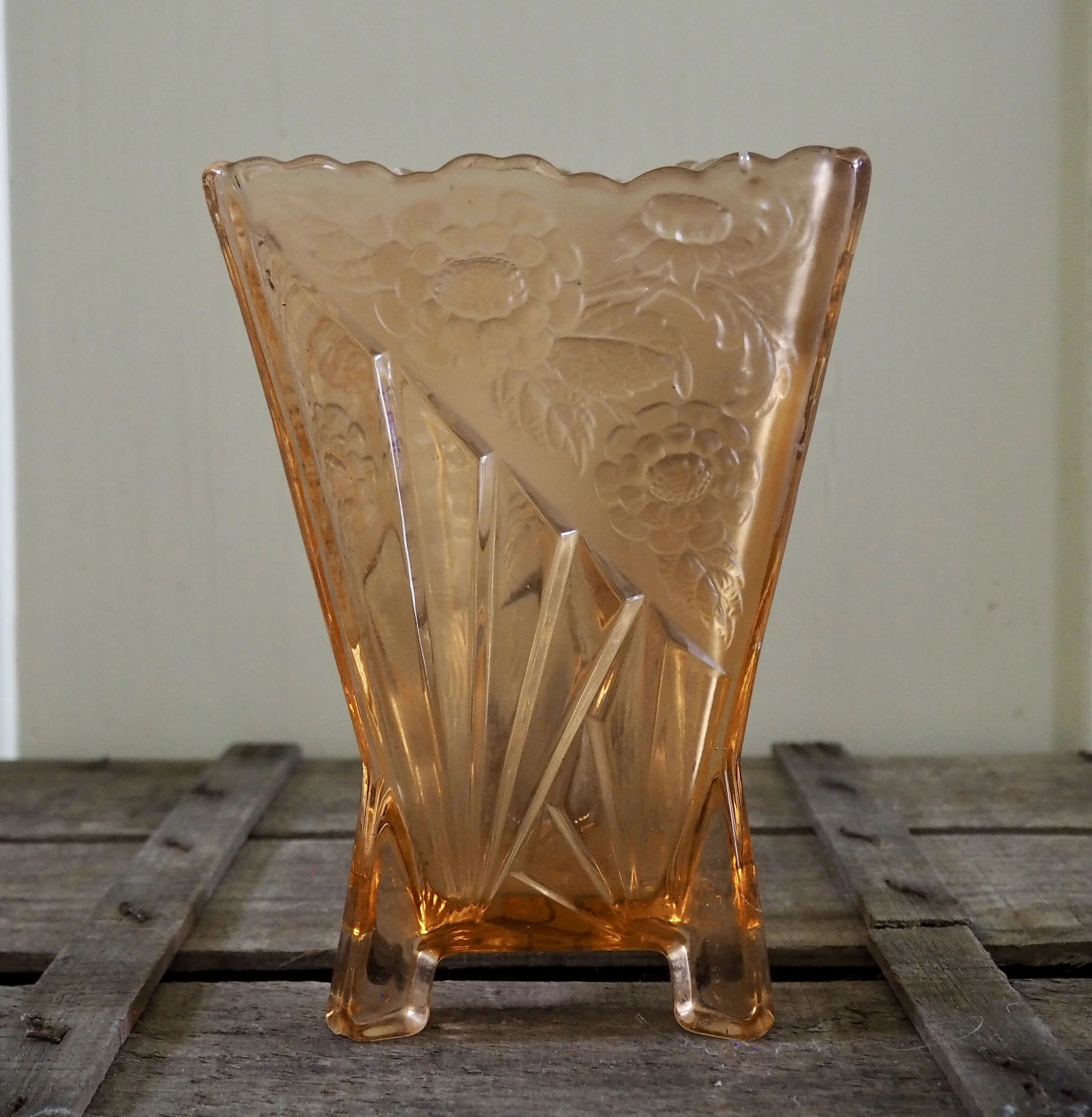 1930's pressed glass vase