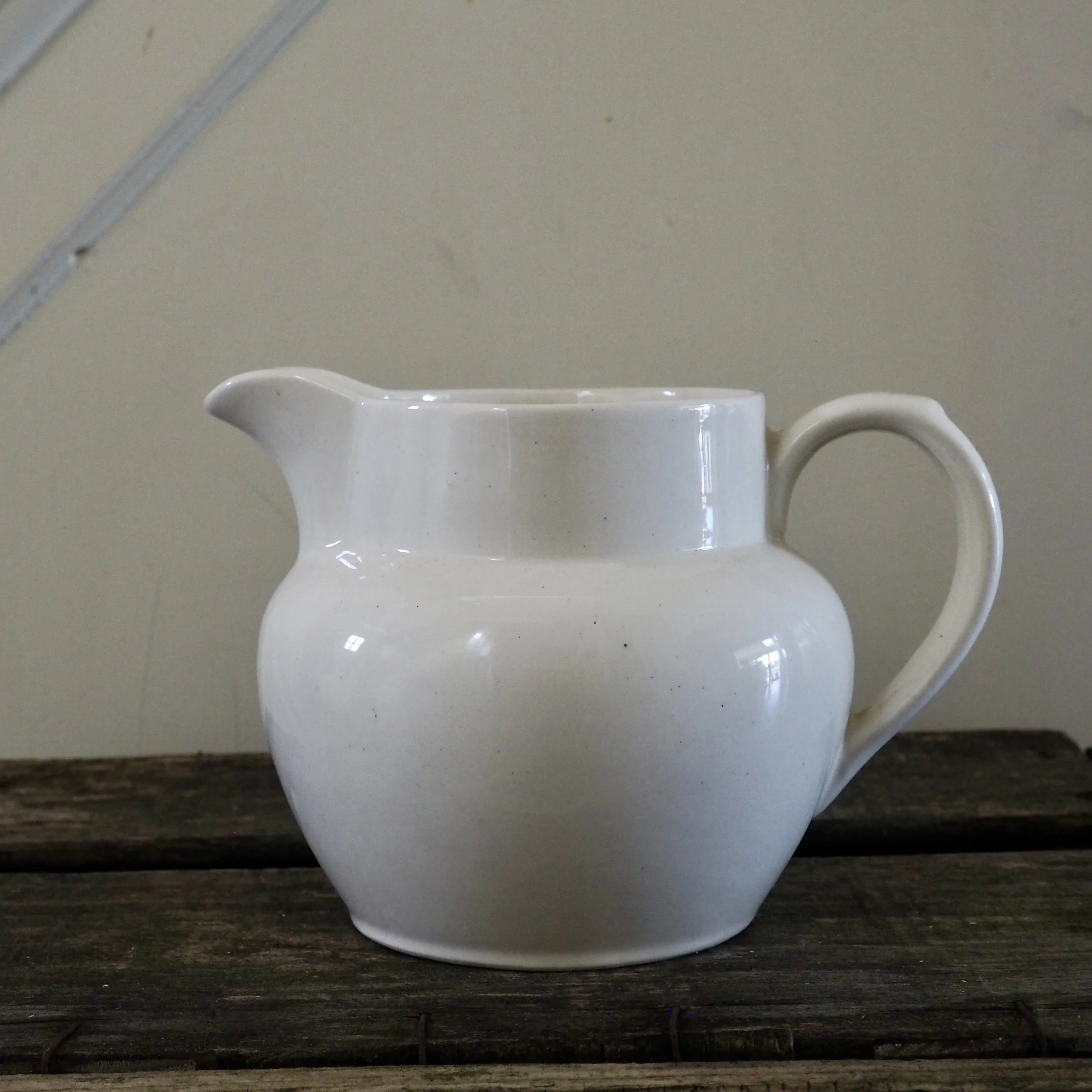 off white vintage milk jug
