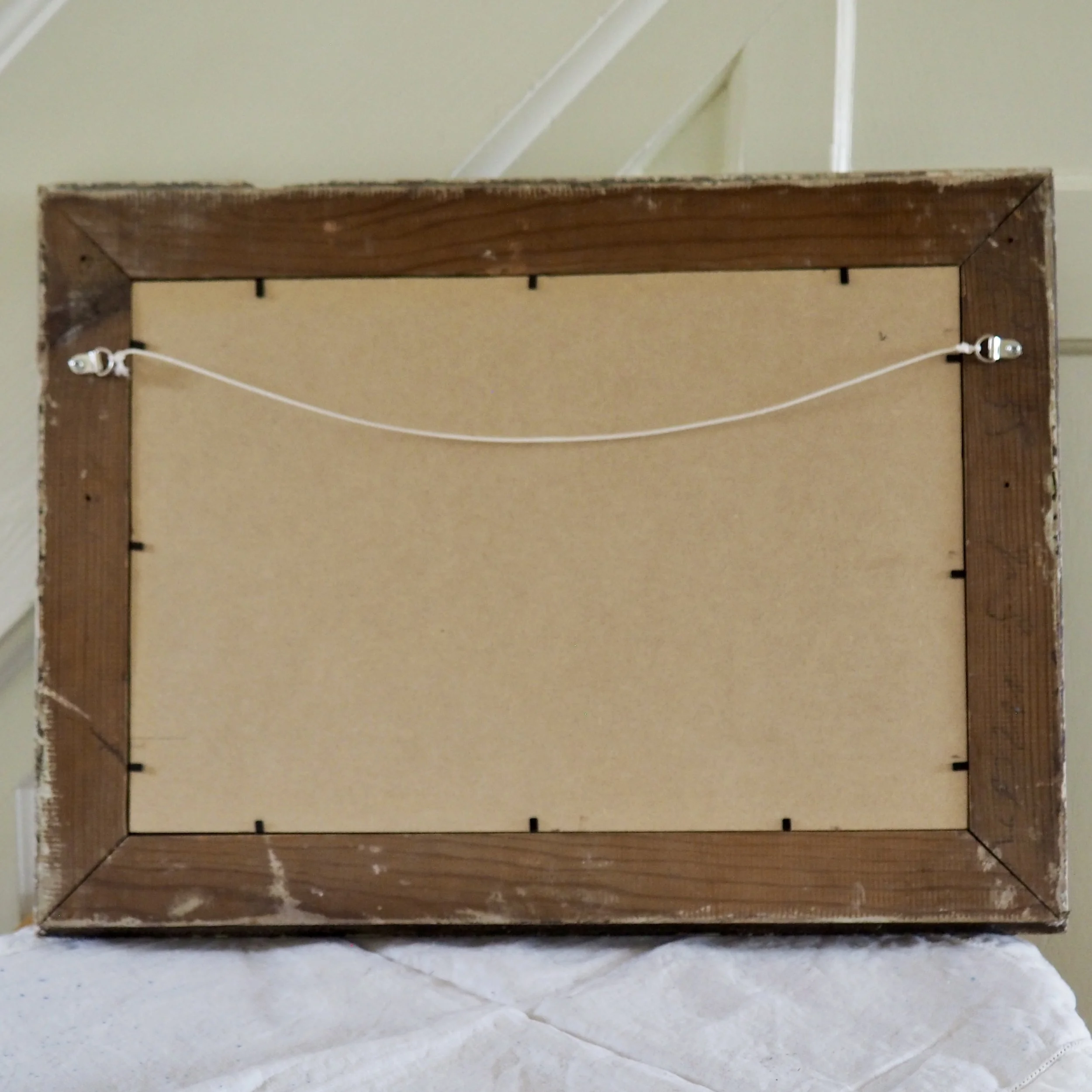 Reverse of a vintage rustic picture frame
