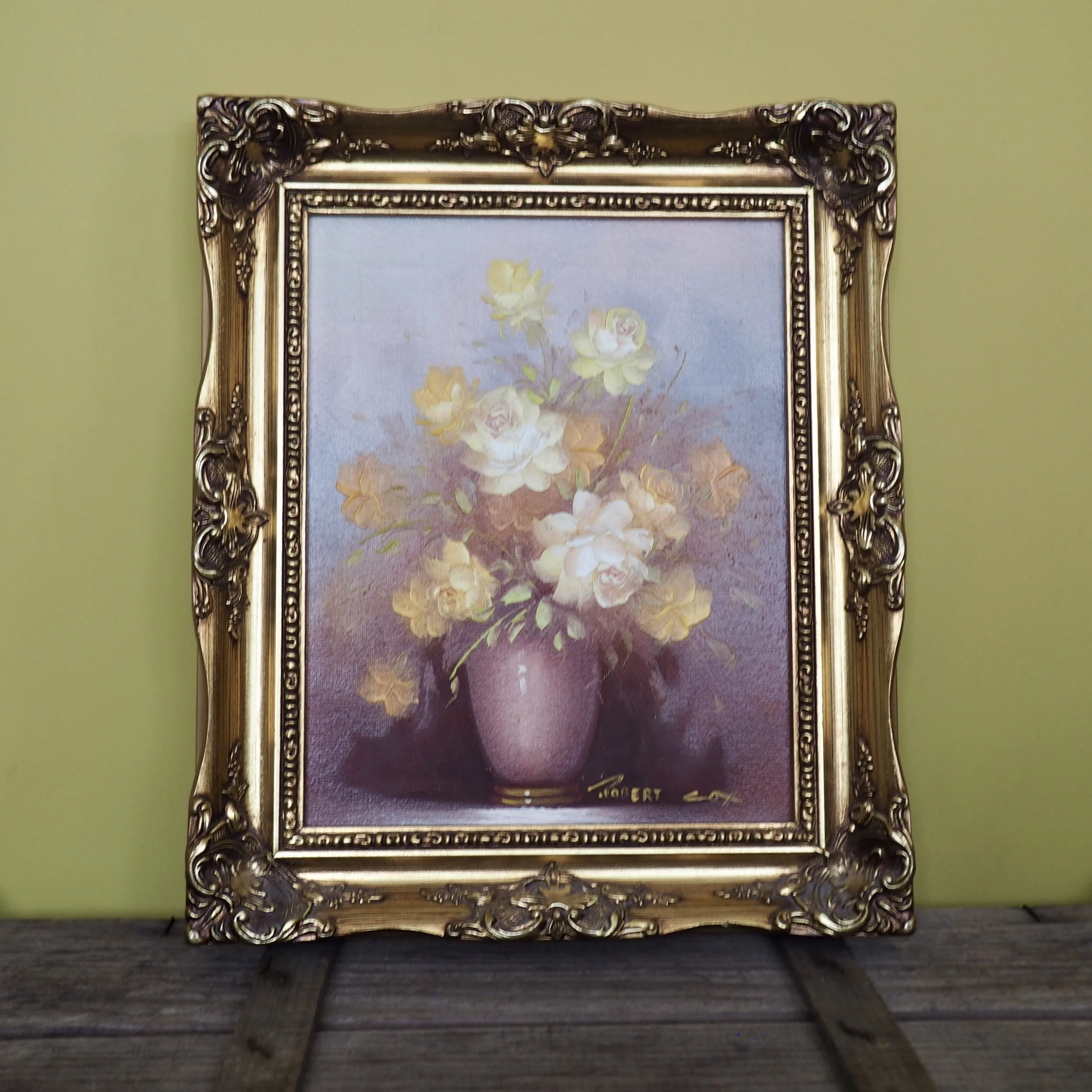 oil on canvas still life by Robert Cox signed