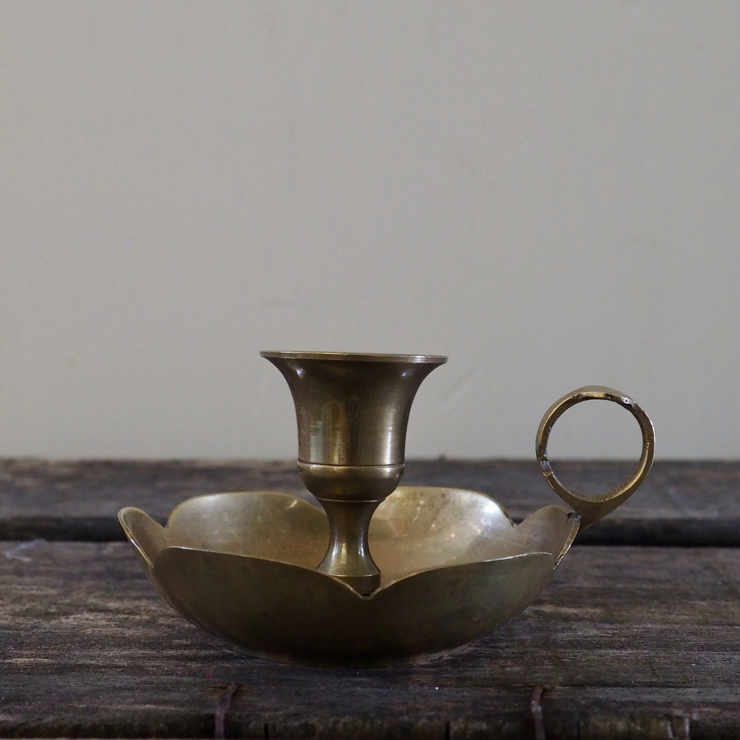 small vintage copper chamberstick