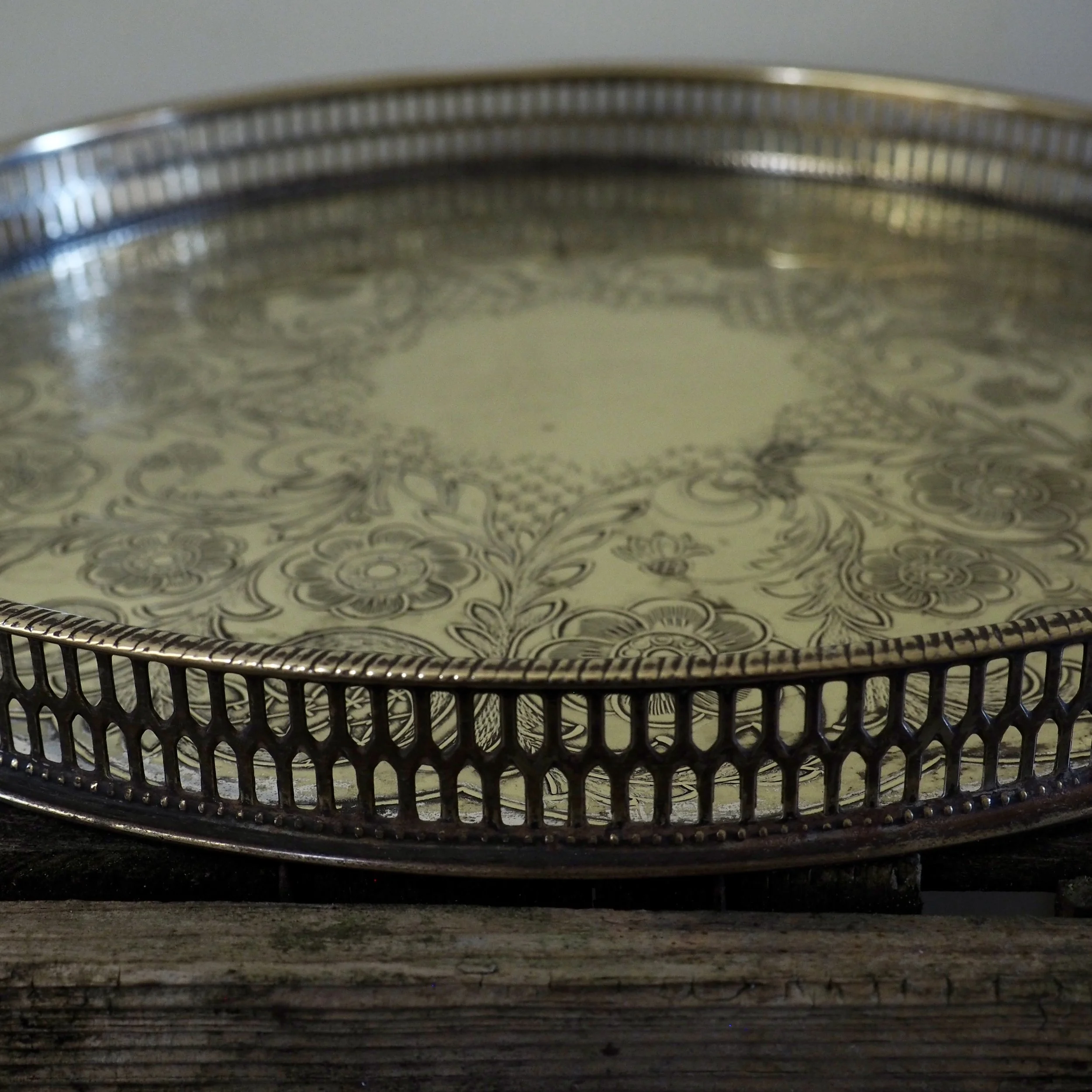 vintage epns galleried tray