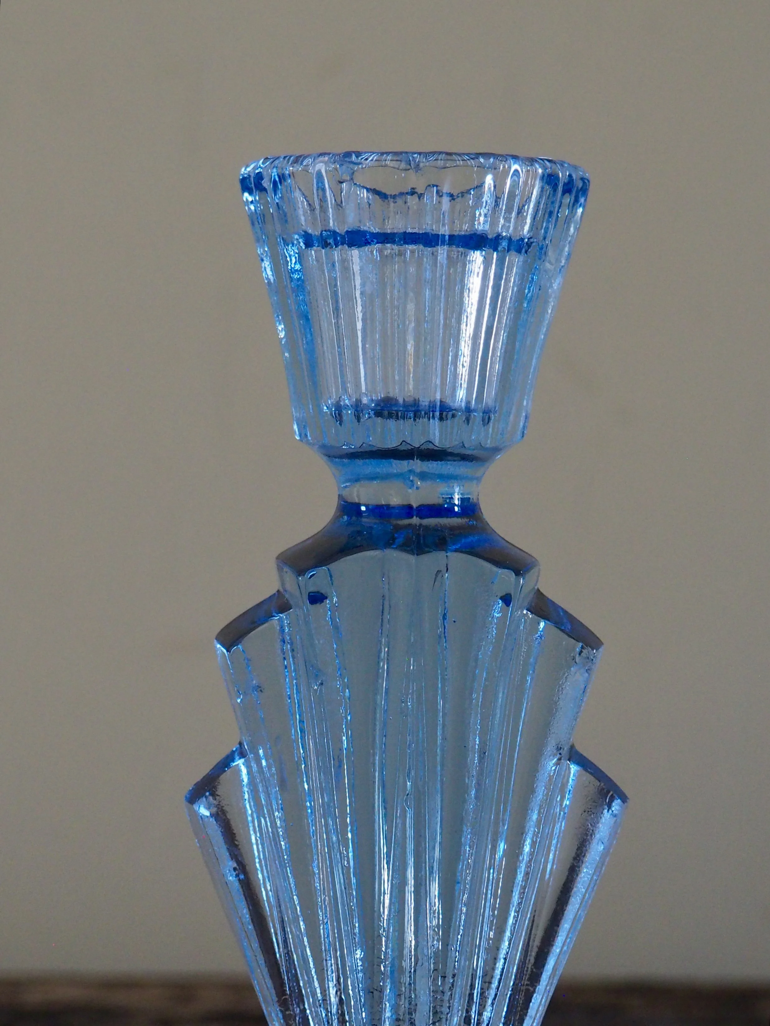 pressed glass candleholder detail