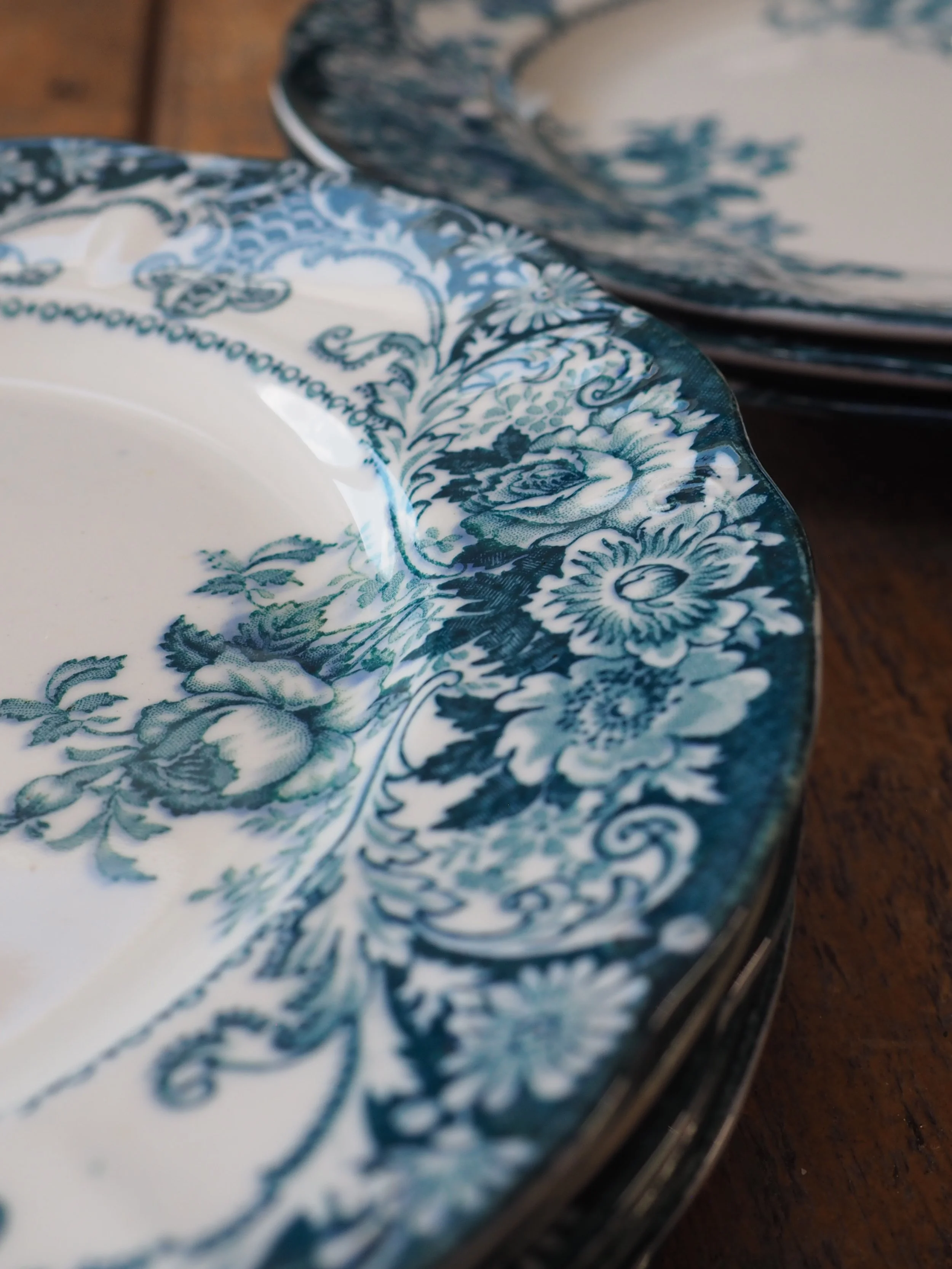 Close up of vintage plates