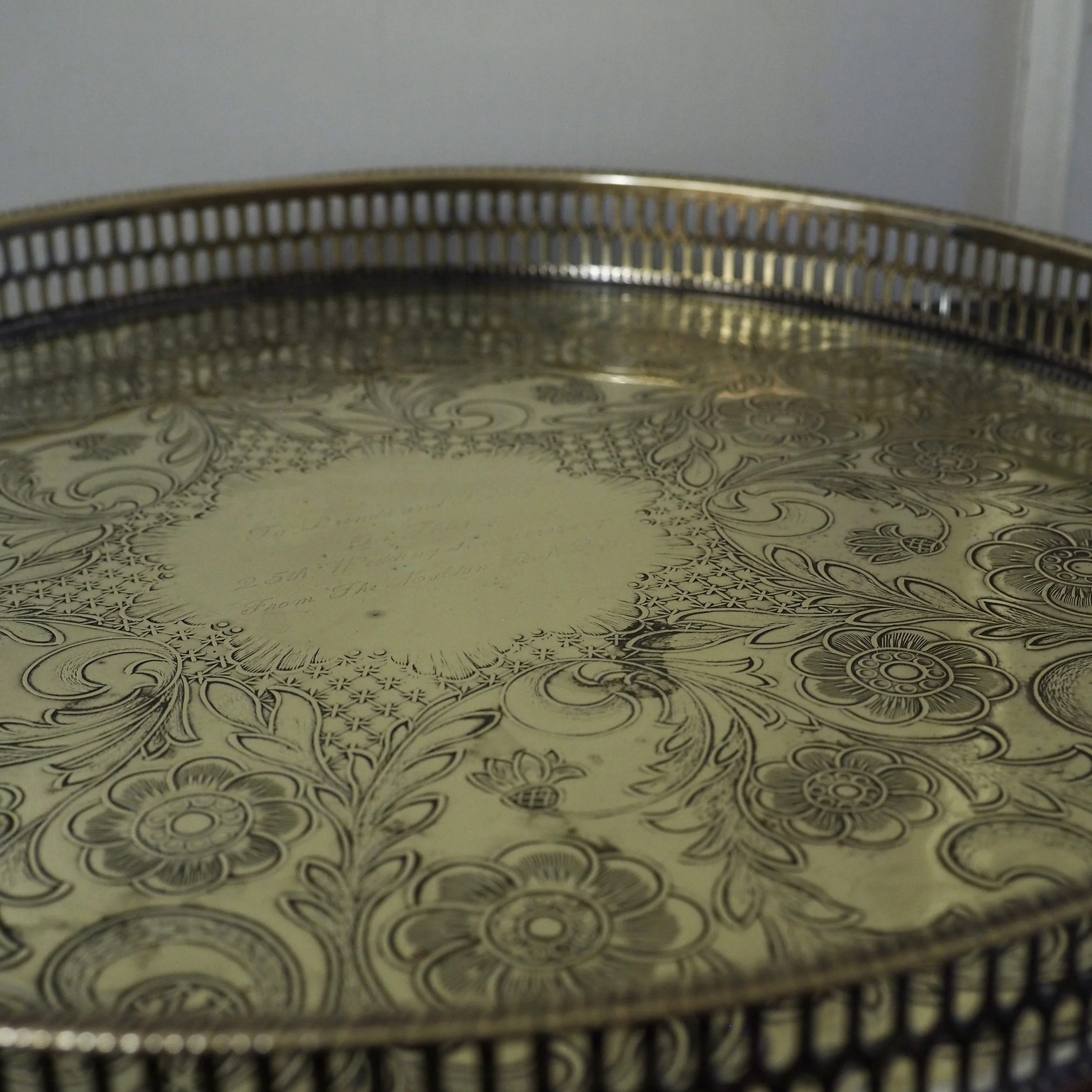vintage epns galleried tray