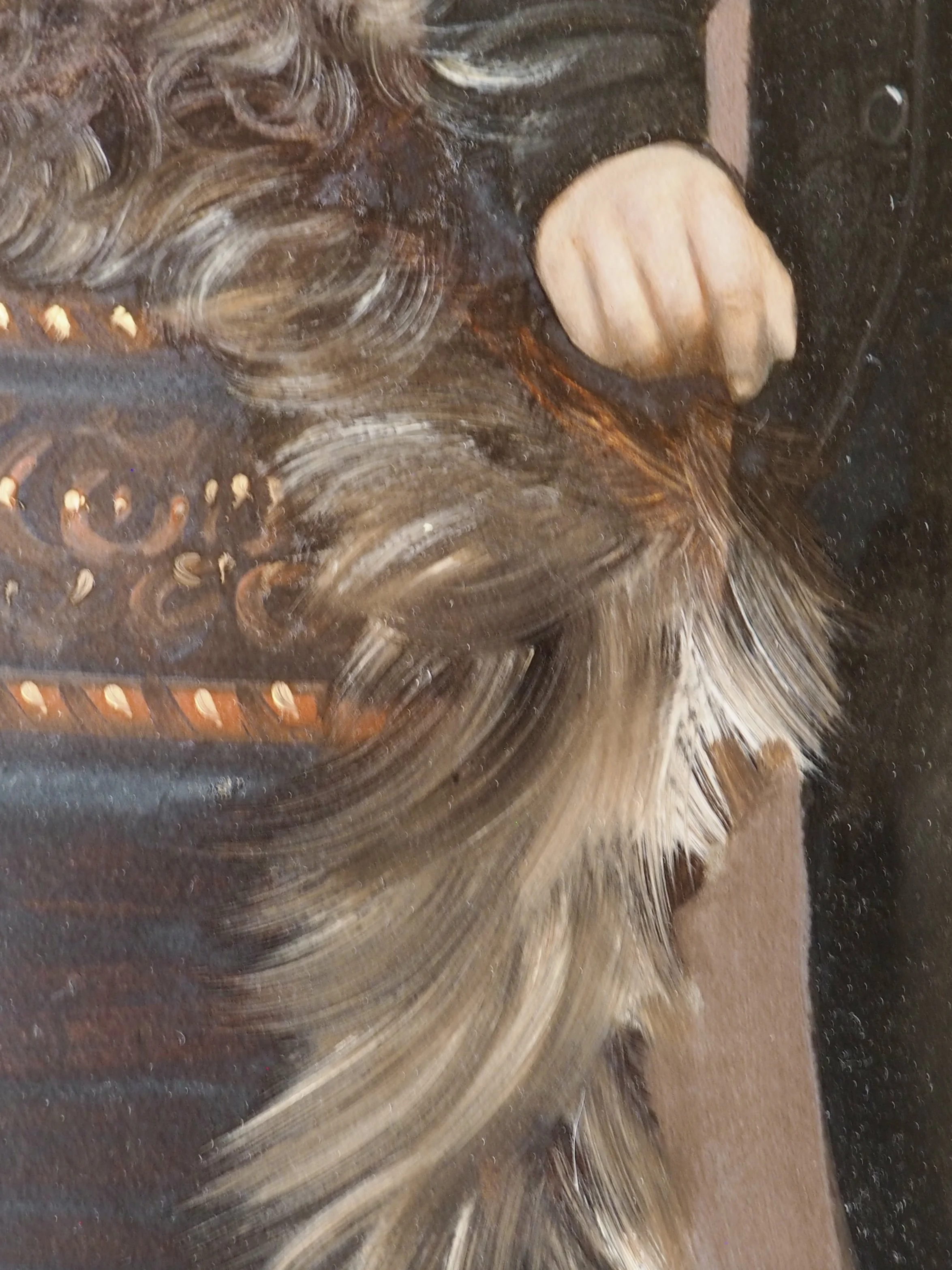 Oil on board portrait of a gentleman Early 20th Century Close up of detail