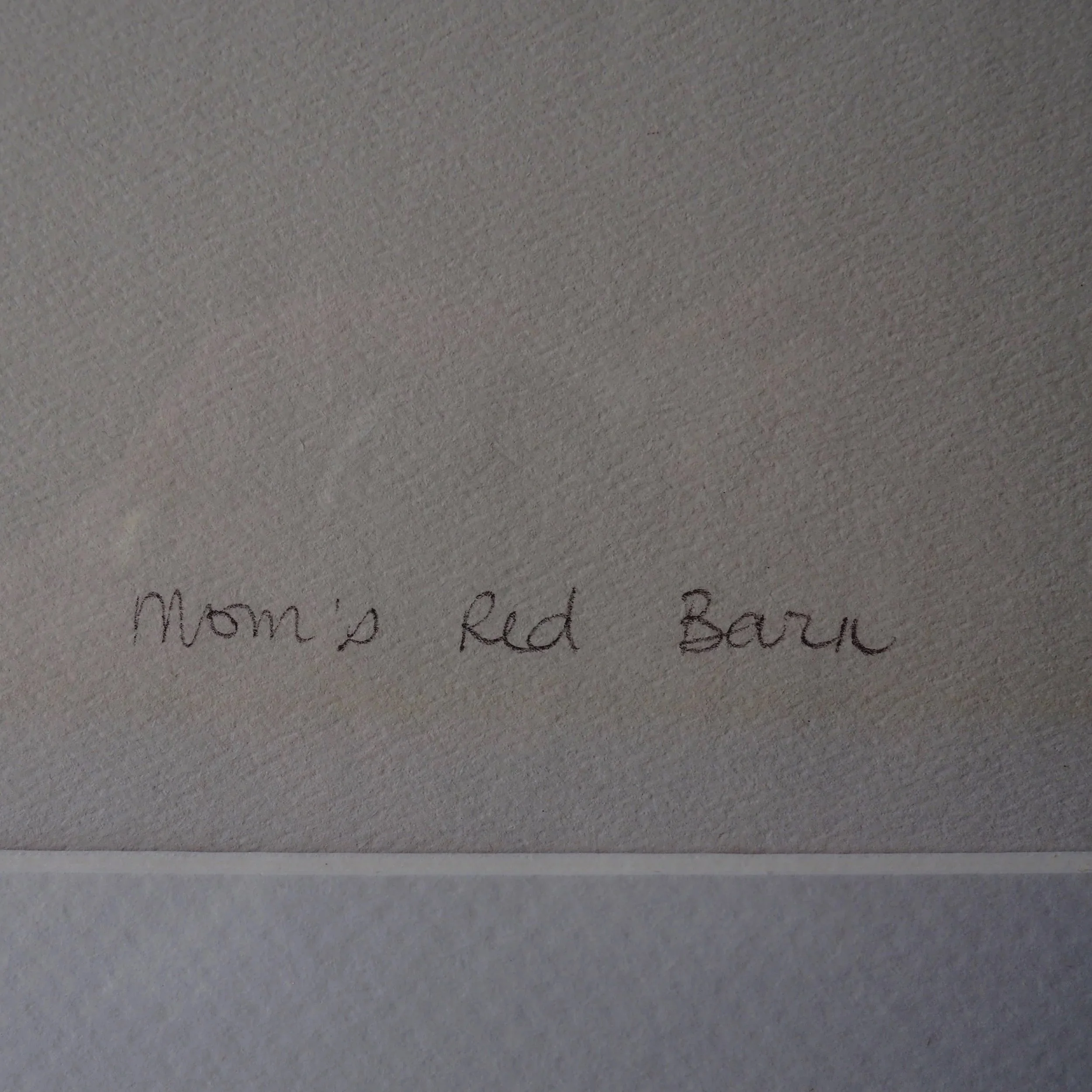 Mom's Red Barn title on screen print