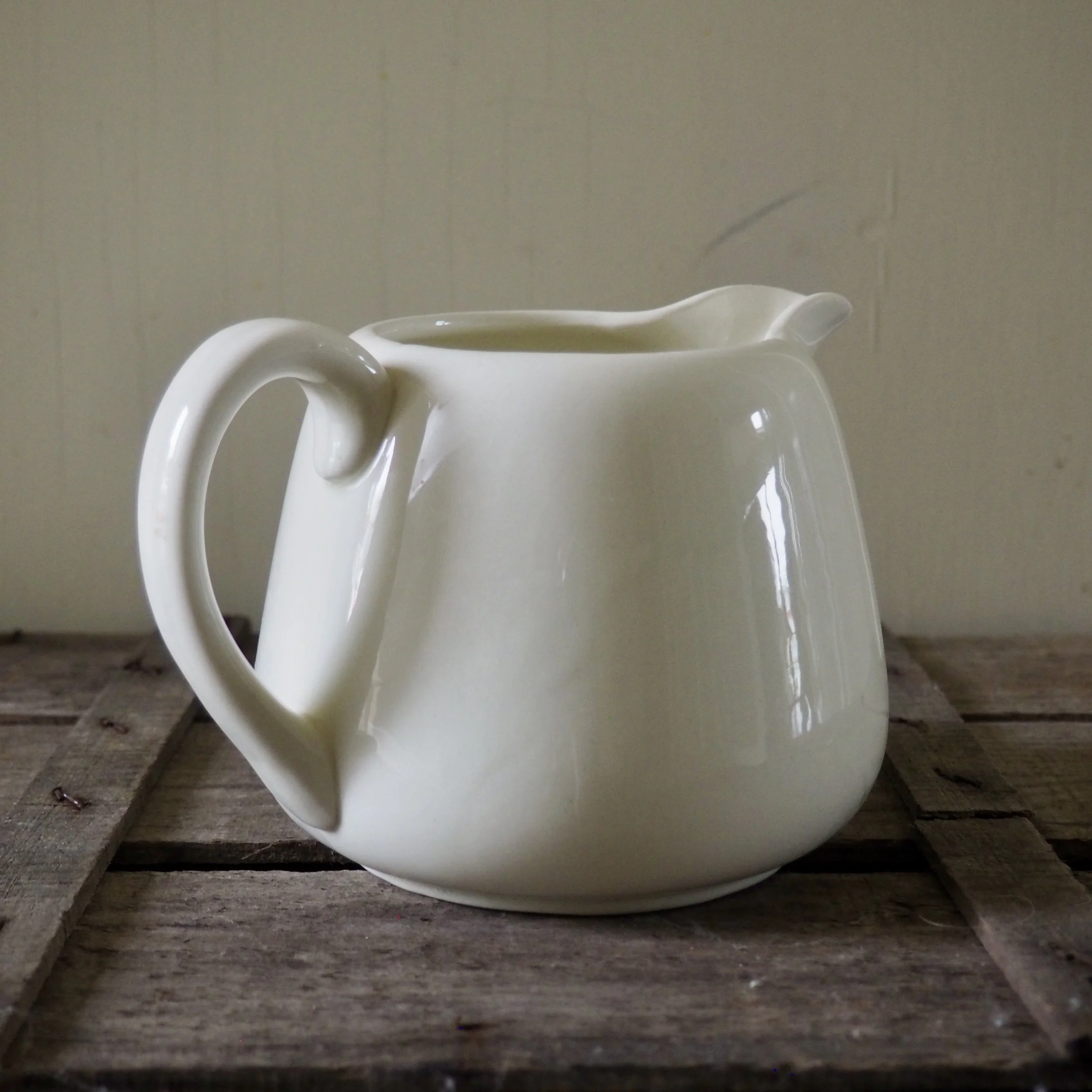 white vintage milk jug