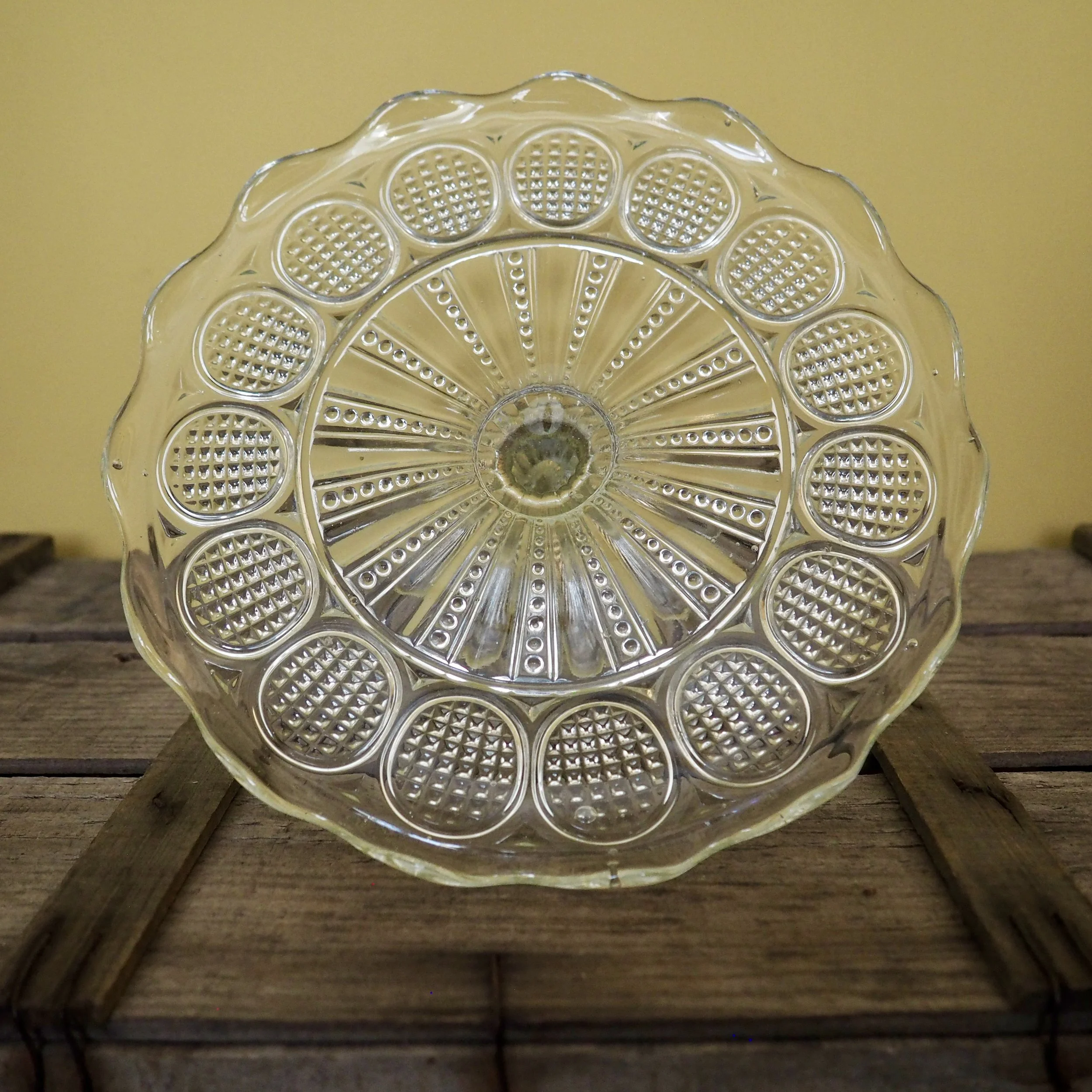 pressed glass cake stand