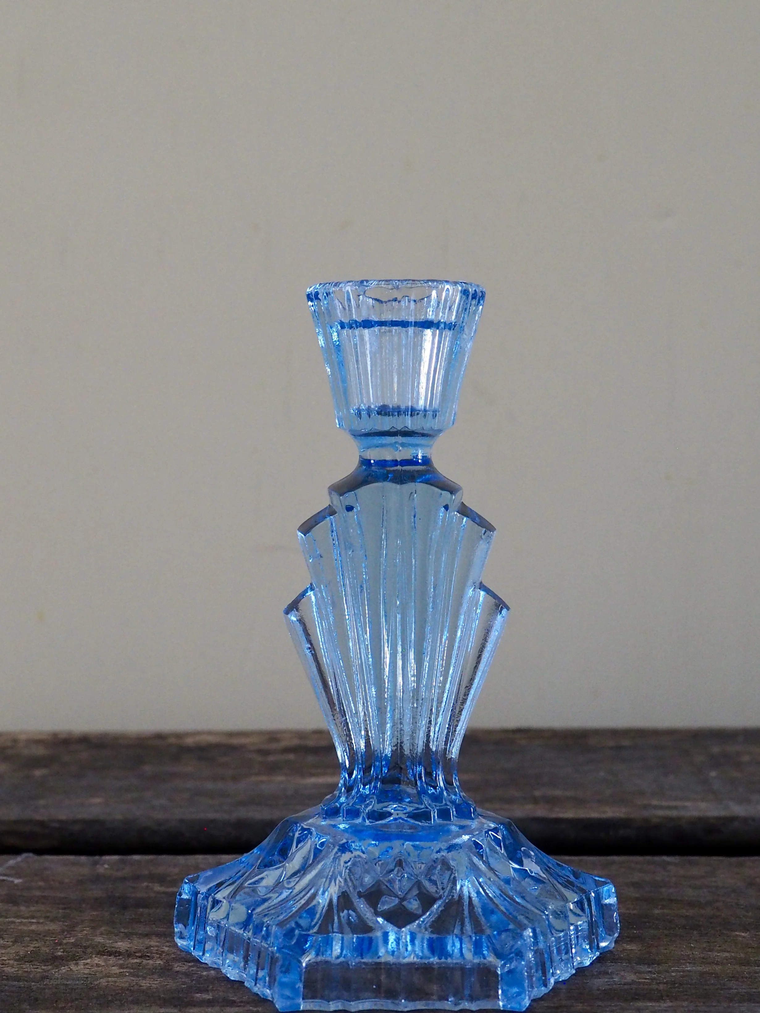 pressed glass candleholder