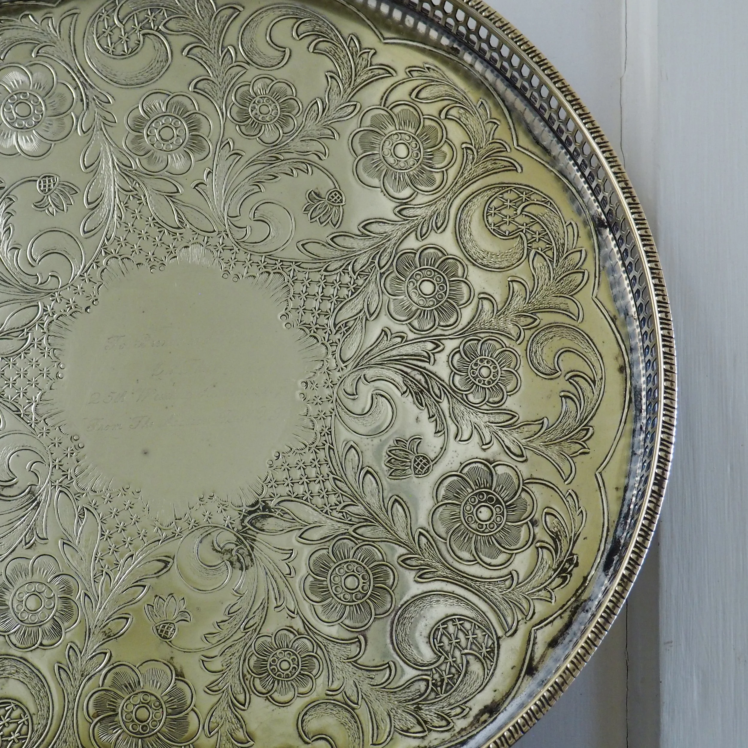 vintage epns galleried tray