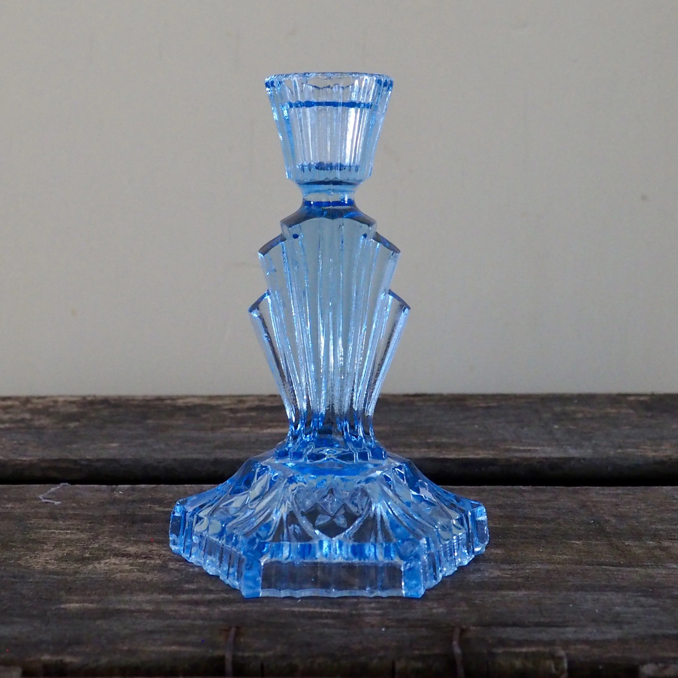 pressed glass candleholder