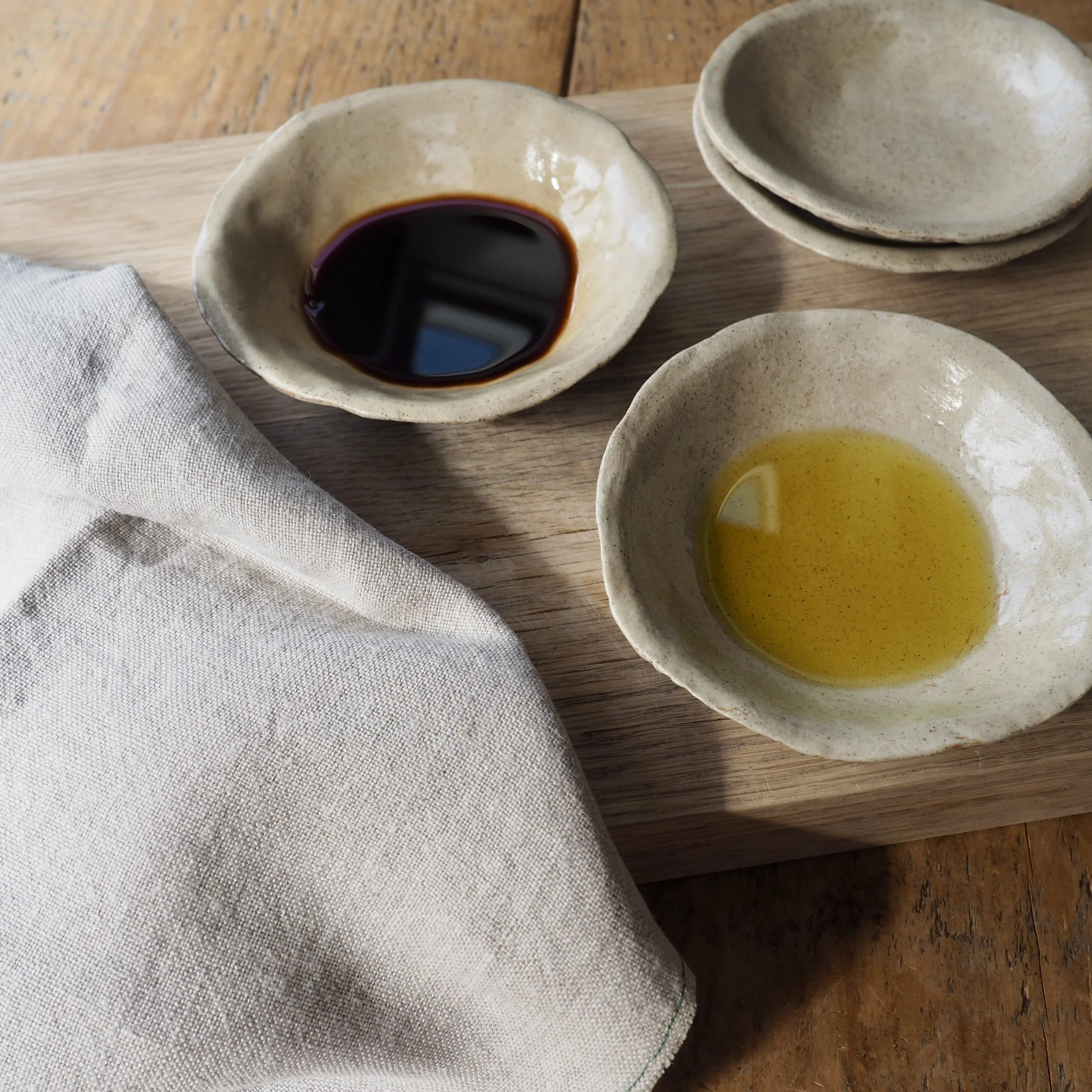 handmade rustic dipping bowls