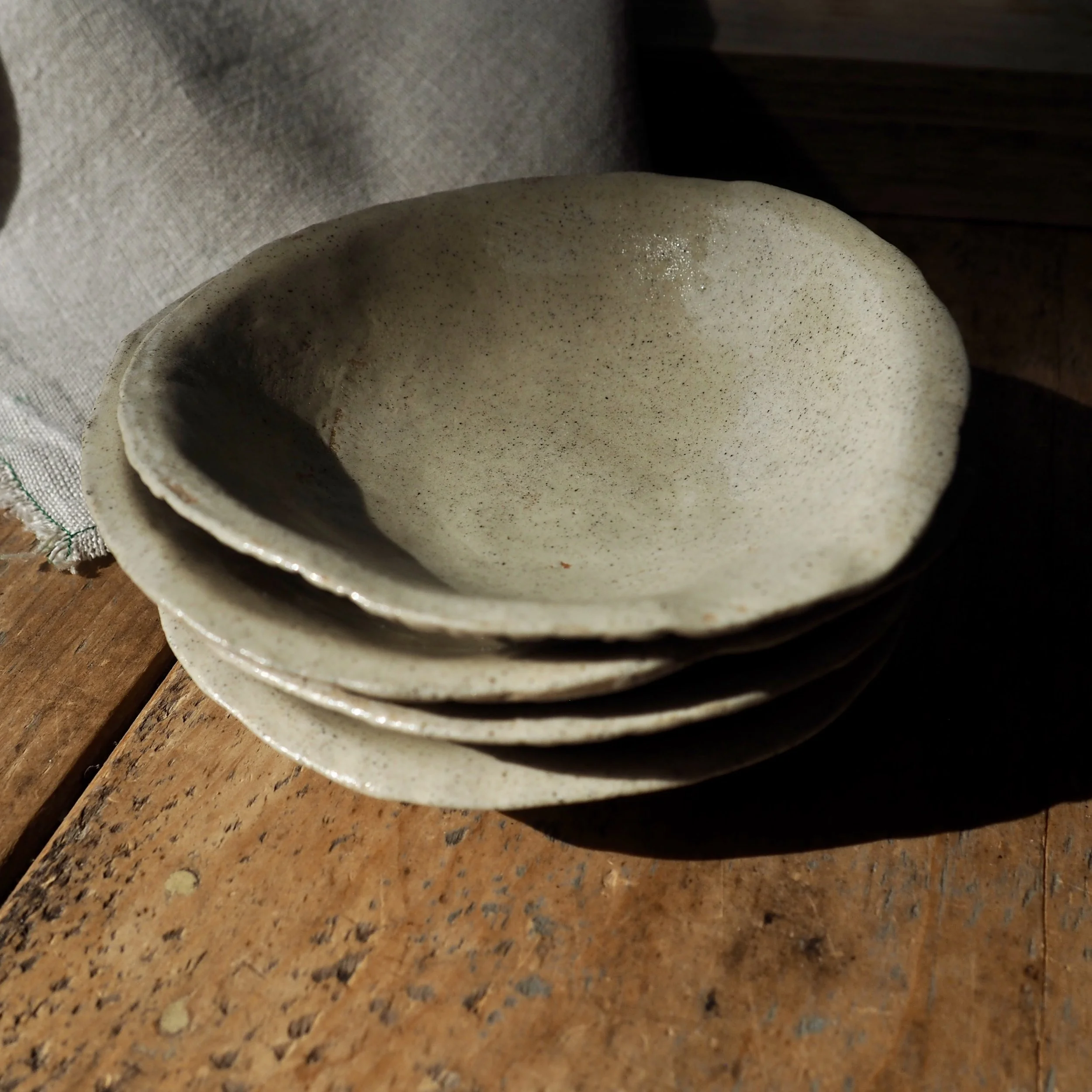 4 handmade rustic dipping bowls