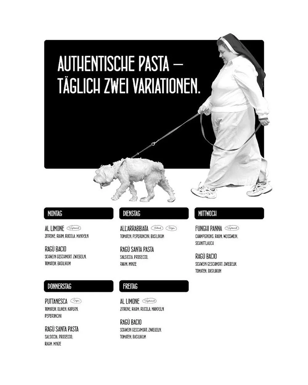 Authentische Pasta - täglich zwei Variationen!
Geniesse unsere Pasta von Mo-Fr 11:30-13:30:
📍 @zumkuss
📍 @faehriboedeli
🏃 Take Away
#santapasta #verdammtgut #menu