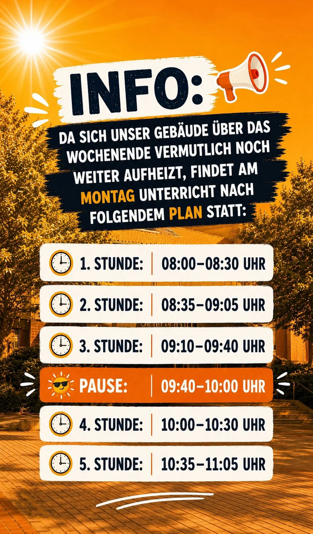 Unterricht unter akuter Hitze