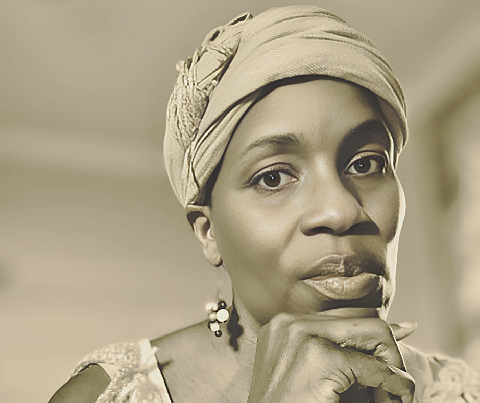 Close-up of founder, Vickey Finkley-Brown, M.Ed. Fifty-year-old Black Southern womanist writer, AWA writing workshop facilitator, decolonizing community builder.