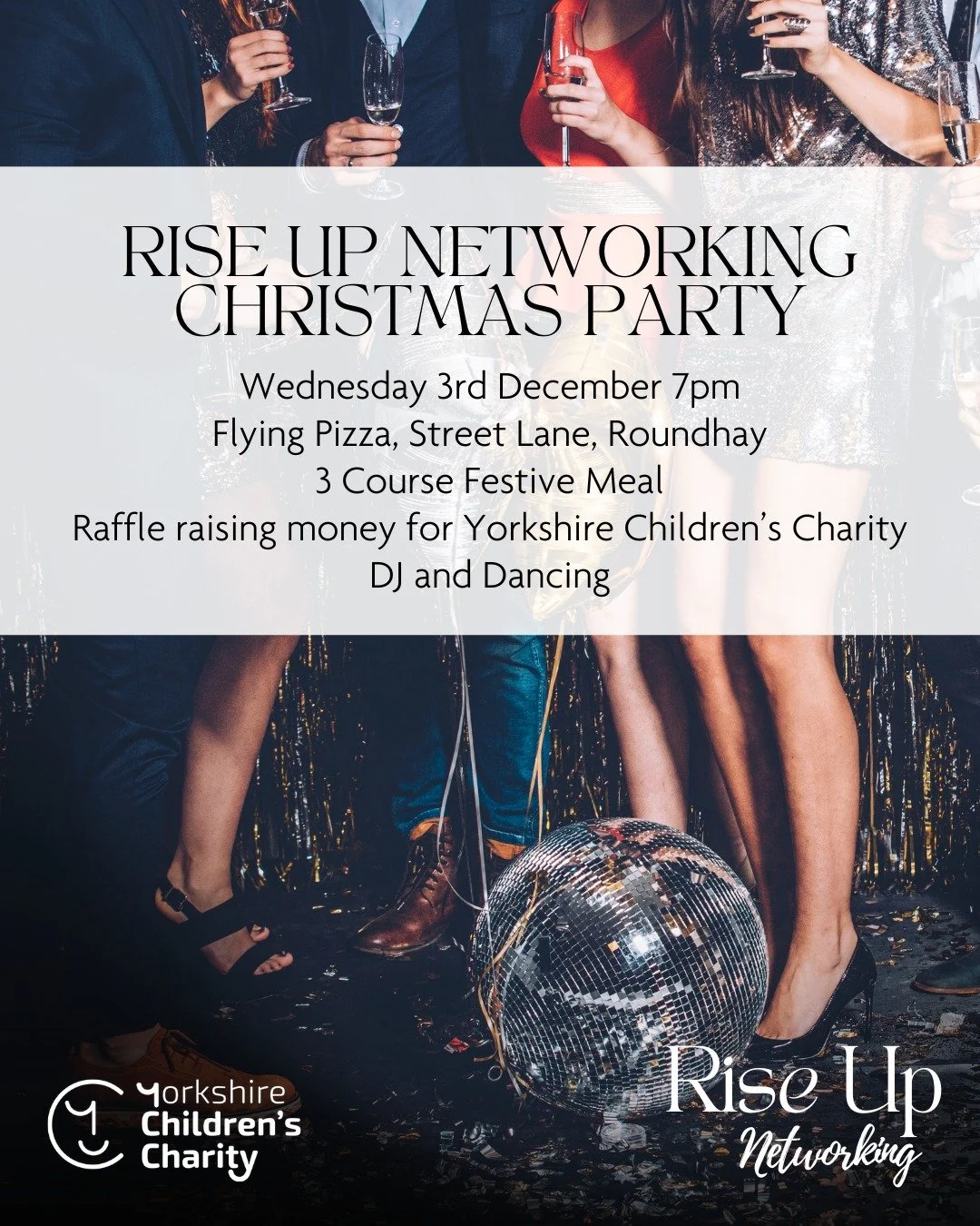 🎄 Who&rsquo;s joining us for the Rise Up Christmas Party?

We can&rsquo;t wait to celebrate an incredible year with good food, dancing, and plenty of sparkle at The Flying Pizza on Wednesday 3rd December, 7pm.

Everyone&rsquo;s welcome &mdash; bring