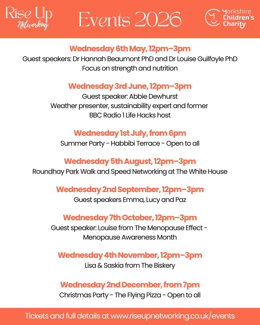 A quick update from us at Rise Up Networking.

Due to unforeseen circumstances, we&rsquo;ll no longer be going ahead with our 1st April event.

Our next public event will now be on 6th May, and it&rsquo;s one we&rsquo;re really excited about. We&rsqu