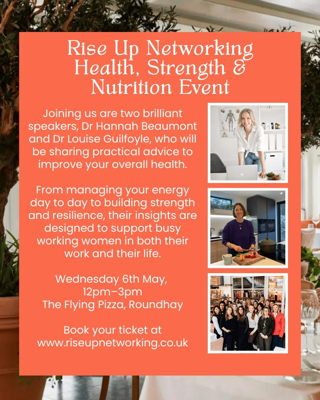 If you&rsquo;re feeling constantly tired, running on caffeine and juggling everything, this one&rsquo;s for you.

Join us on Wednesday 6th May for our next Rise Up Networking event, where we&rsquo;re focusing on strength, nutrition and how to build r