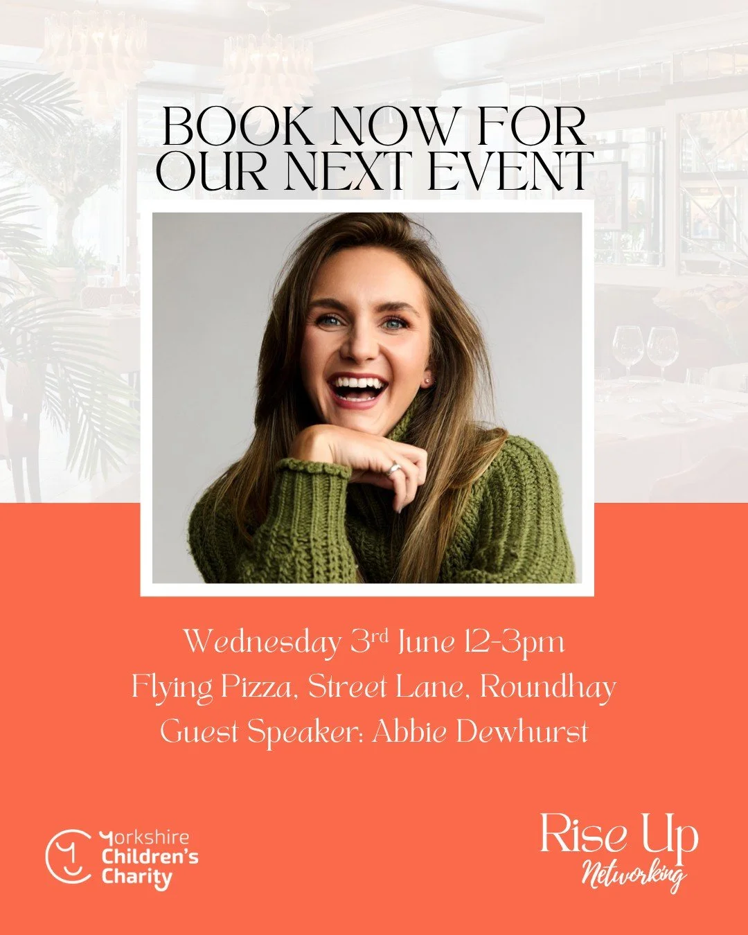 A networking event for ambitious women in business, with guest speaker Abbie Dewhurst.

Join us on Wednesday 3rd June for our next Rise Up Networking event, where we&rsquo;ll be bringing together female founders, business owners and professionals for