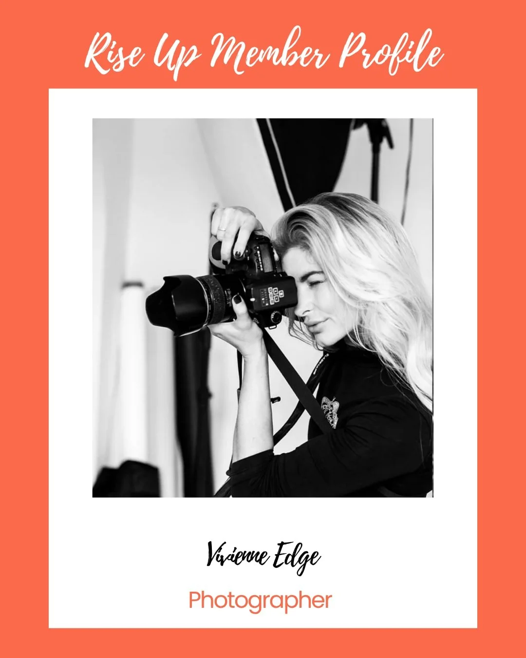 ✨ Member Spotlight ✨

Meet Vivienne Edge, of Vivienne Edge Photography.

Vivienne is a highly experienced photographer specialising in headshots, beauty and fashion, working with business professionals, models, actors and brands to create imagery tha