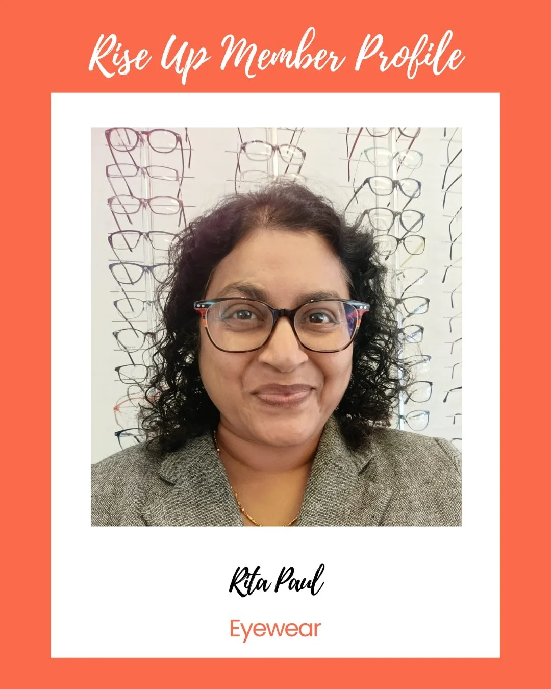 ✨ Member Spotlight ✨

Meet Rita Paul, of A Fine Spectacle.

With over 20 years of optical experience, Rita offers a completely personal approach to finding the perfect pair of glasses. Her one-to-one consultations are relaxed and unhurried, taking aw