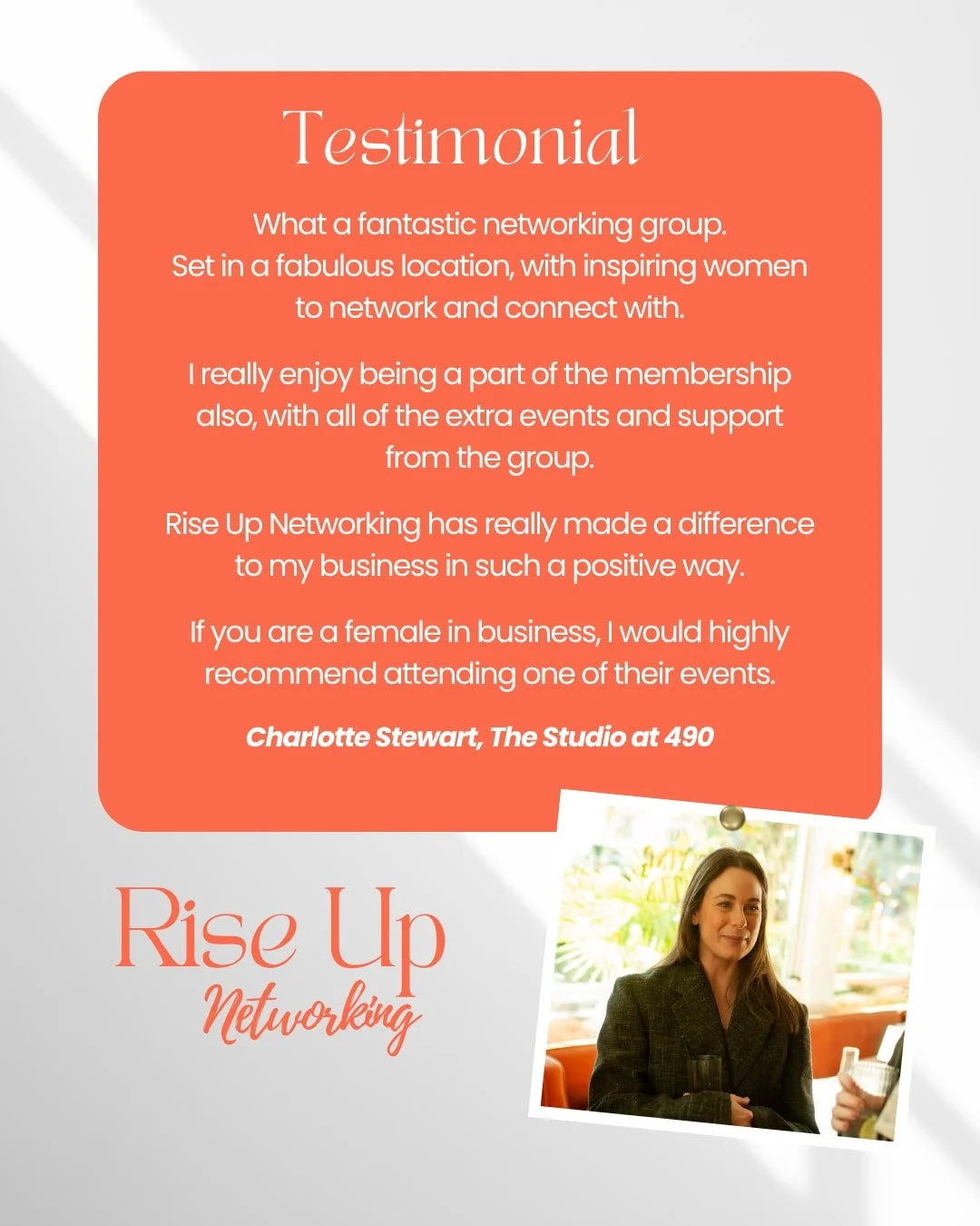 This is exactly what we wanted Rise Up to be. 🧡

A community where women in business don&rsquo;t just meet once a month, but genuinely get behind each other.

Our lovely member Charlotte has recently launched The Studio at 490, her brand new creativ