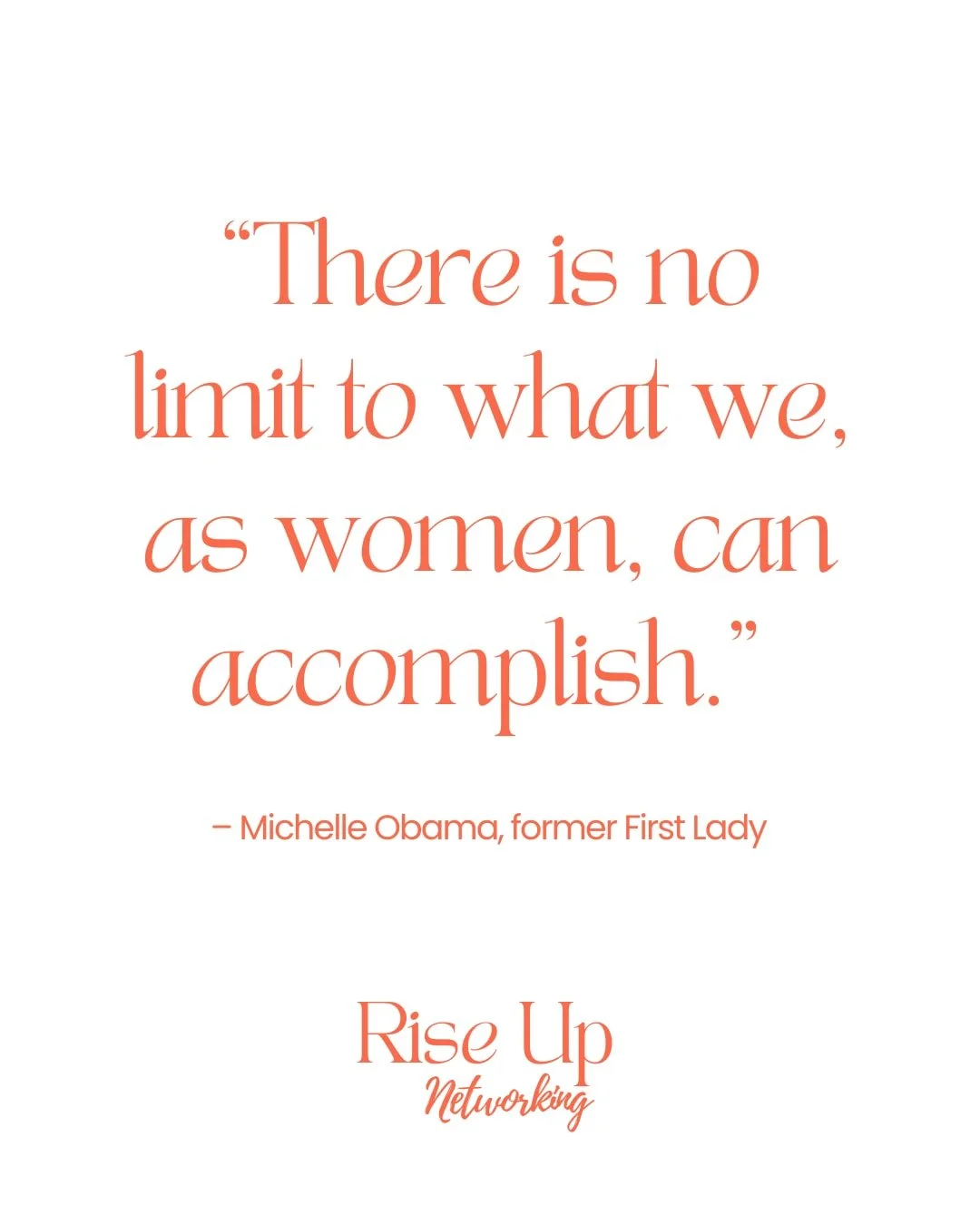 &ldquo;There is no limit to what we, as women, can accomplish.&rdquo;
Michelle Obama, former First Lady

And even more so when we&rsquo;re surrounded by the right people.

Women who support you, champion you and want to see you succeed. 🧡

That&rsqu