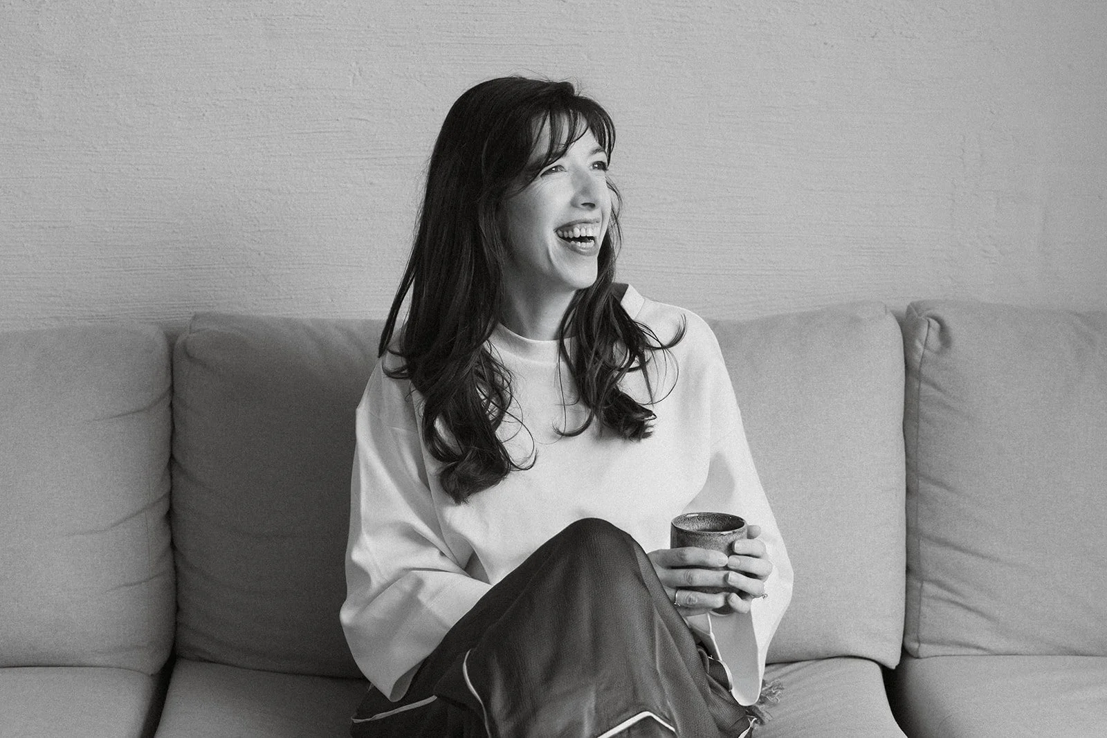 woman smiling during a branding photoshoot