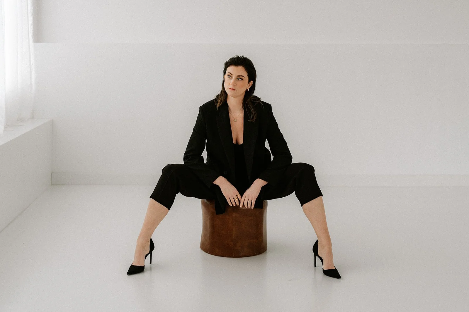 Clean studio portrait for personal branding with gentle light