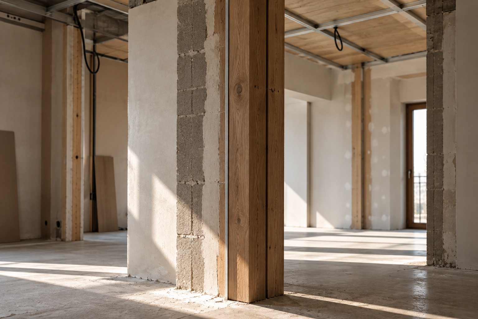 Ejecución de las obras durante la reforma integral de una vivienda.